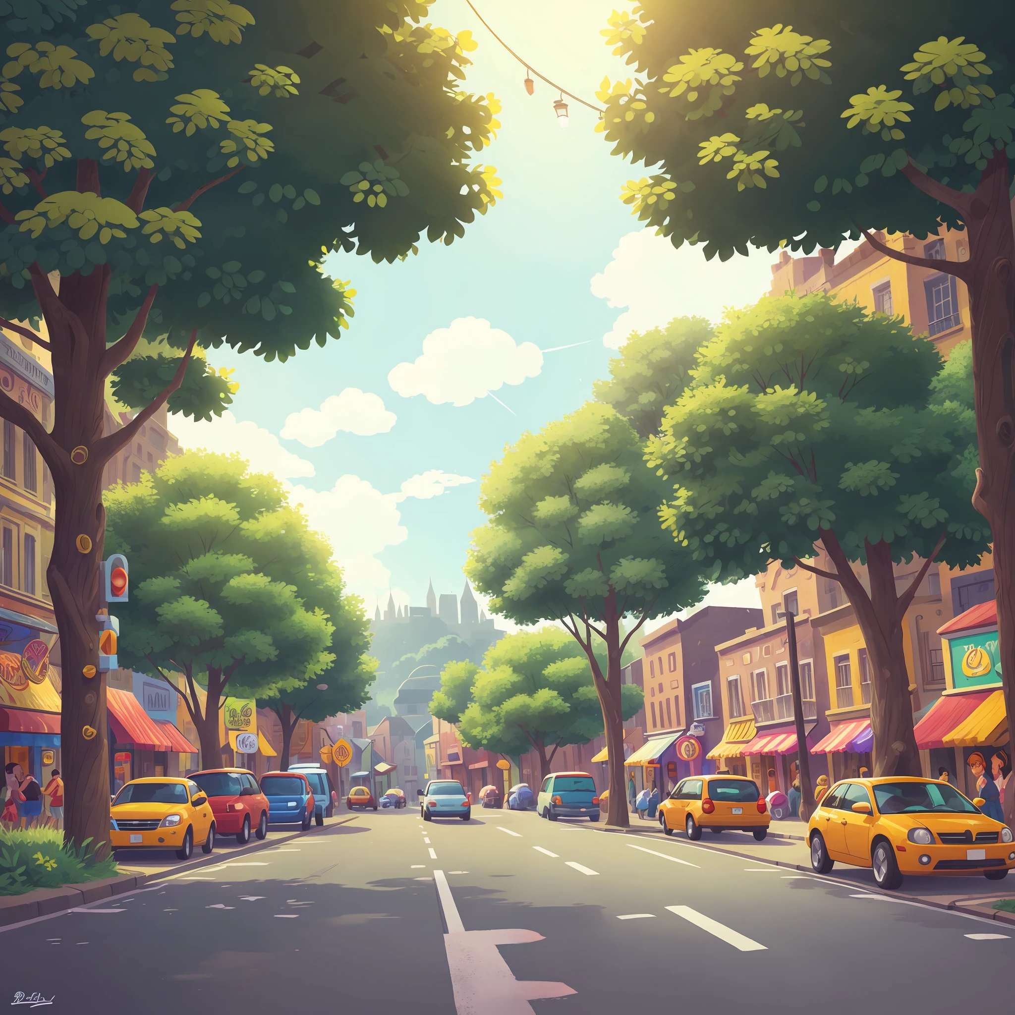 Town street view --auto