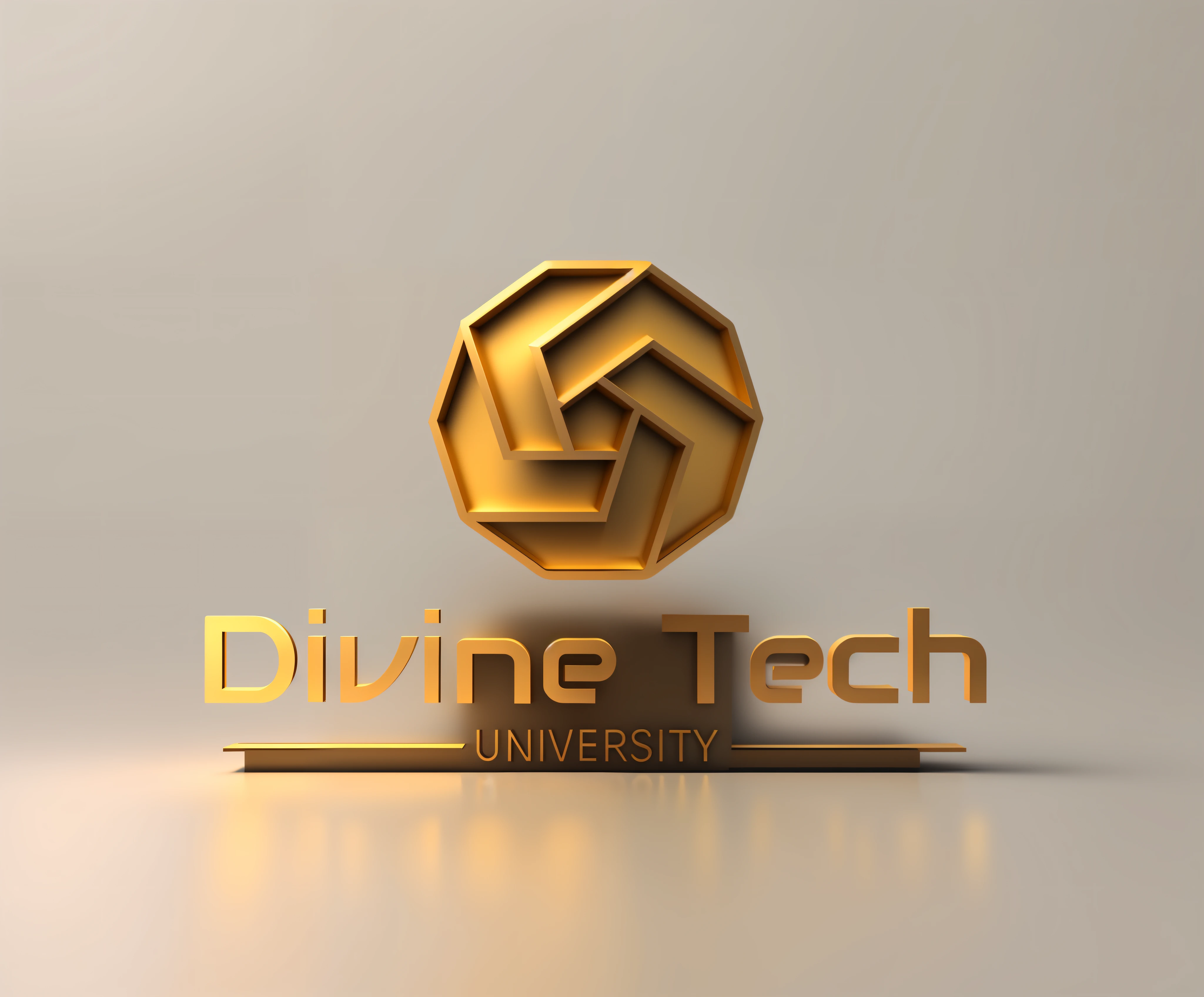 A 3d golden logo, white background