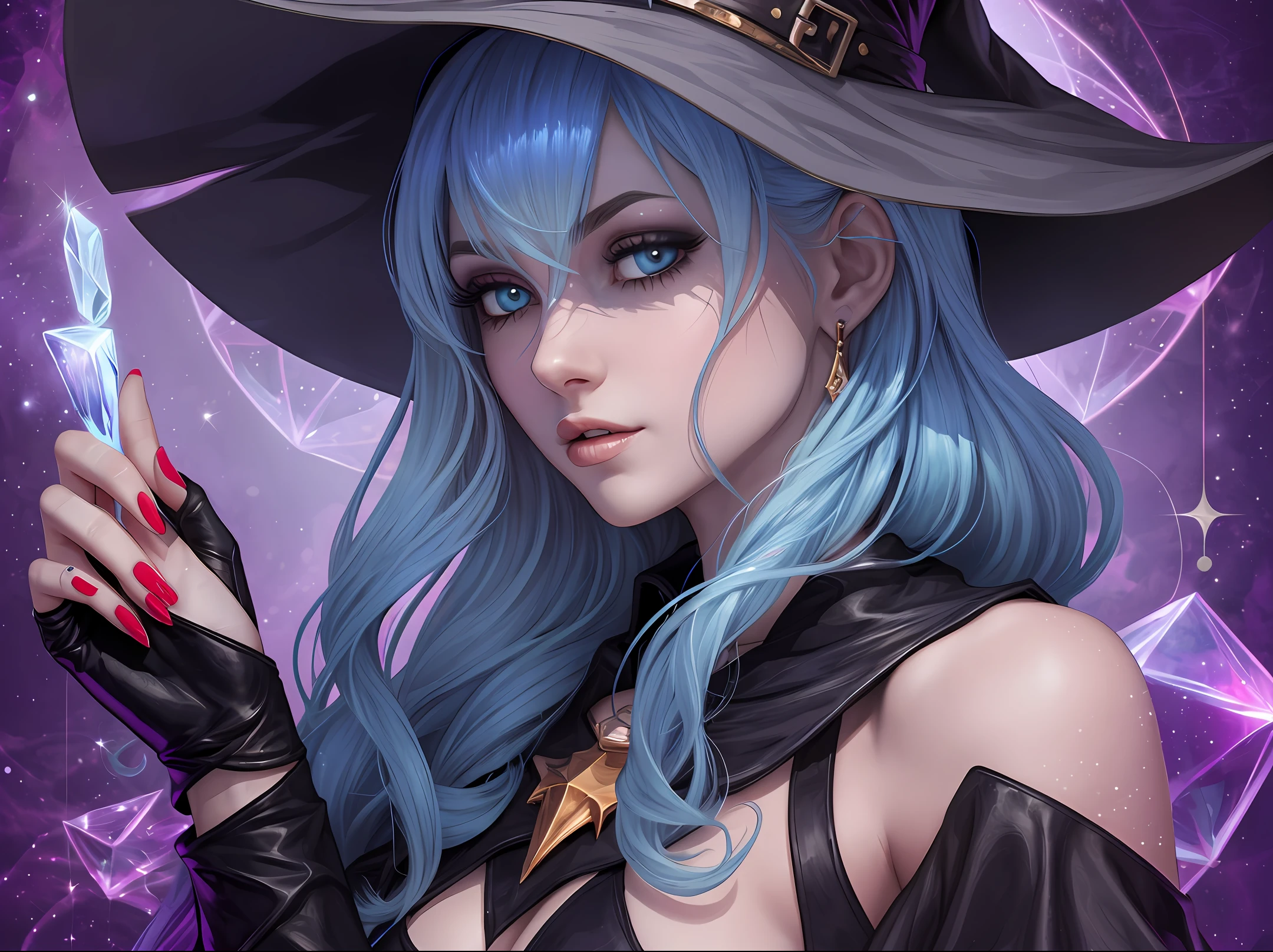blue hair, female, witch, ice --auto --s2
