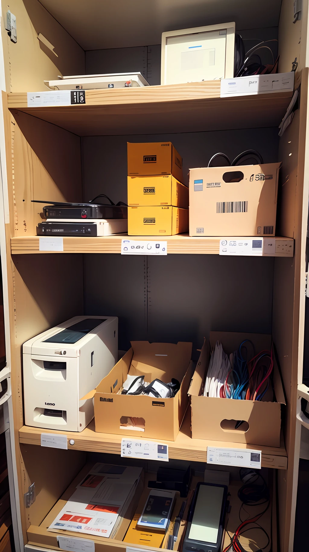 One shelf,Packed with electronics,Look to be real --auto