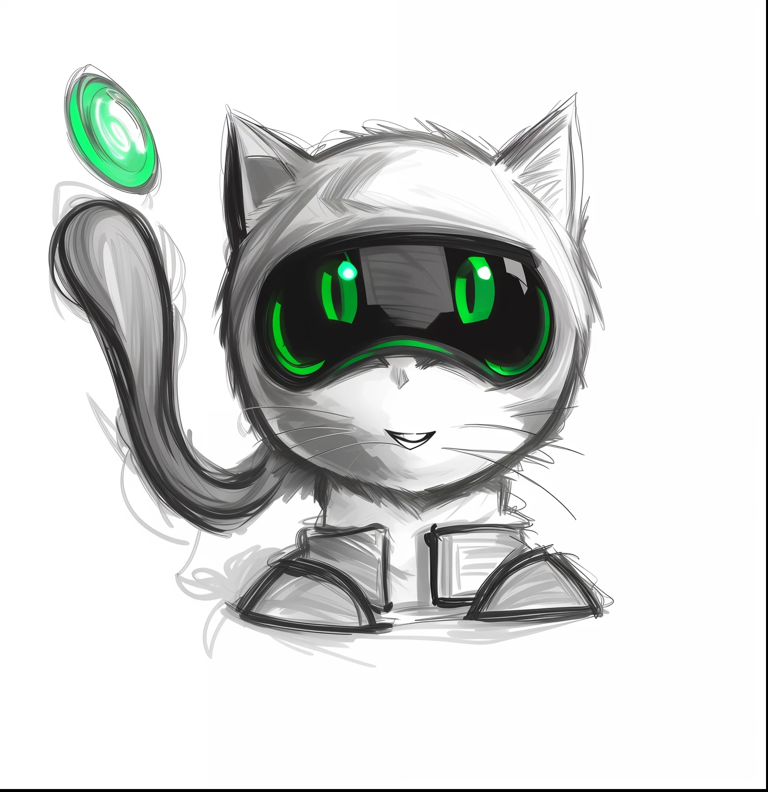 Close-up of a green-eyed cat, POV furry art, green glowing eyes, vrchat, unknown artstyle, green bulging eyes, Doodle, Green eyes!!!!, Sketchy, Green eyes!!!, large green eyes, furry paw pov art, anthropomorphic cat ninja, old sketch, Big green eyes, Green eyes, digital sketch