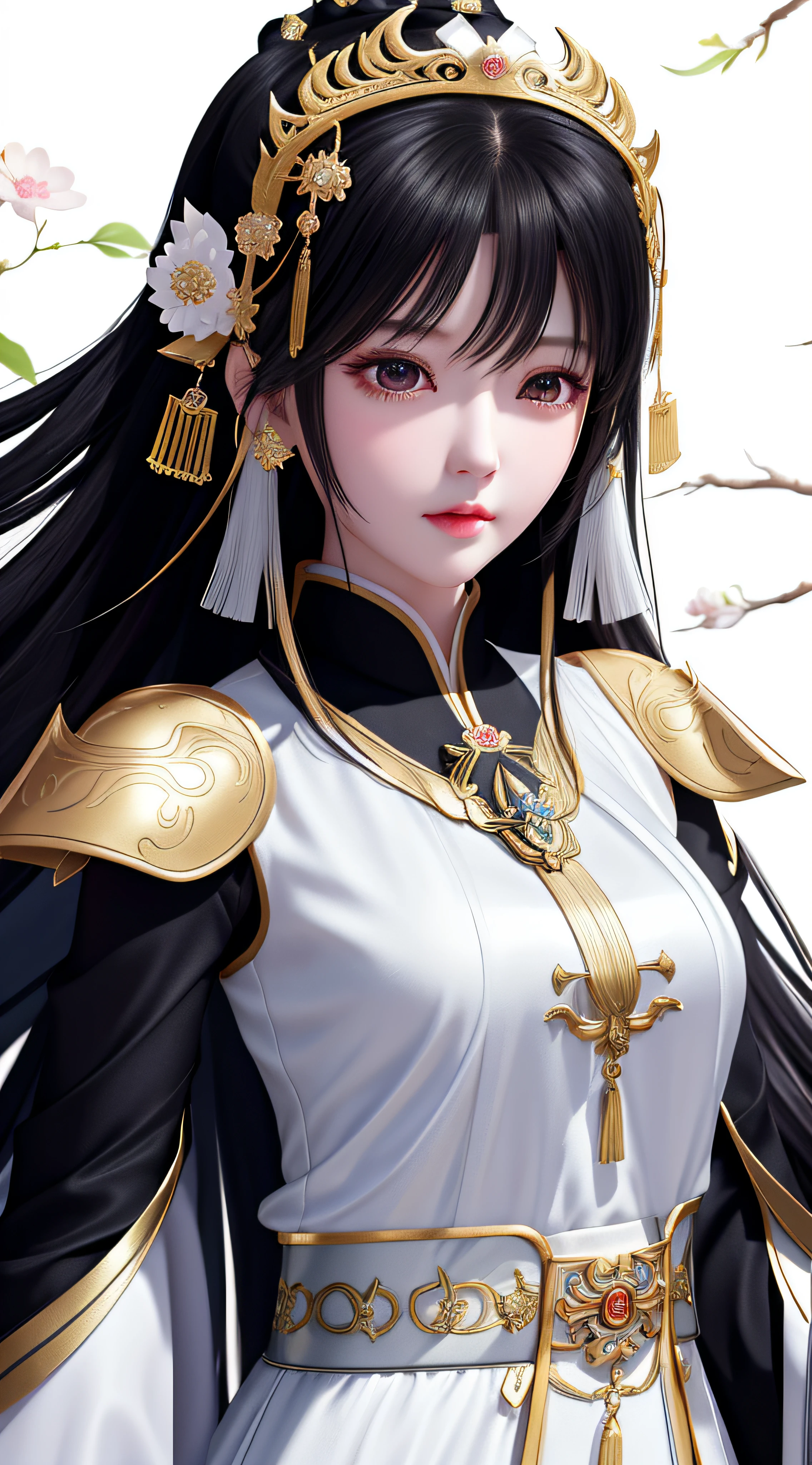 Anime - a stylistic image of a woman with long black hair and a white dress, Smooth anime CG art, by Yang J, a beautiful fantasy empress, Beautiful character painting, Yun Ling, 2. 5 D CGI anime fantasy artwork, ((a beautiful fantasy empress)), chengwei pan on artstation, inspired by Wu Bin, inspired by Li Mei-shu, Zhang Jingna