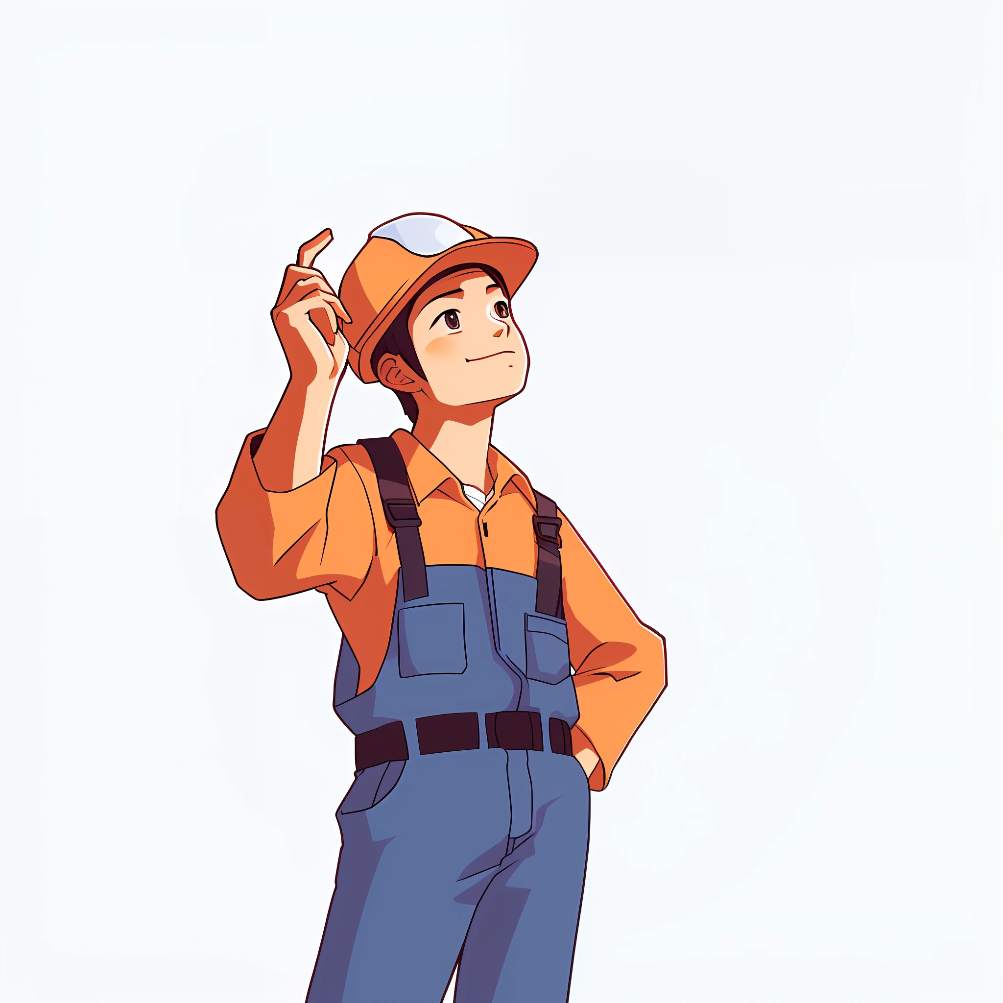 Asian workers are thinking, illustration style, Makoto Shinkai, manga style --auto --s2