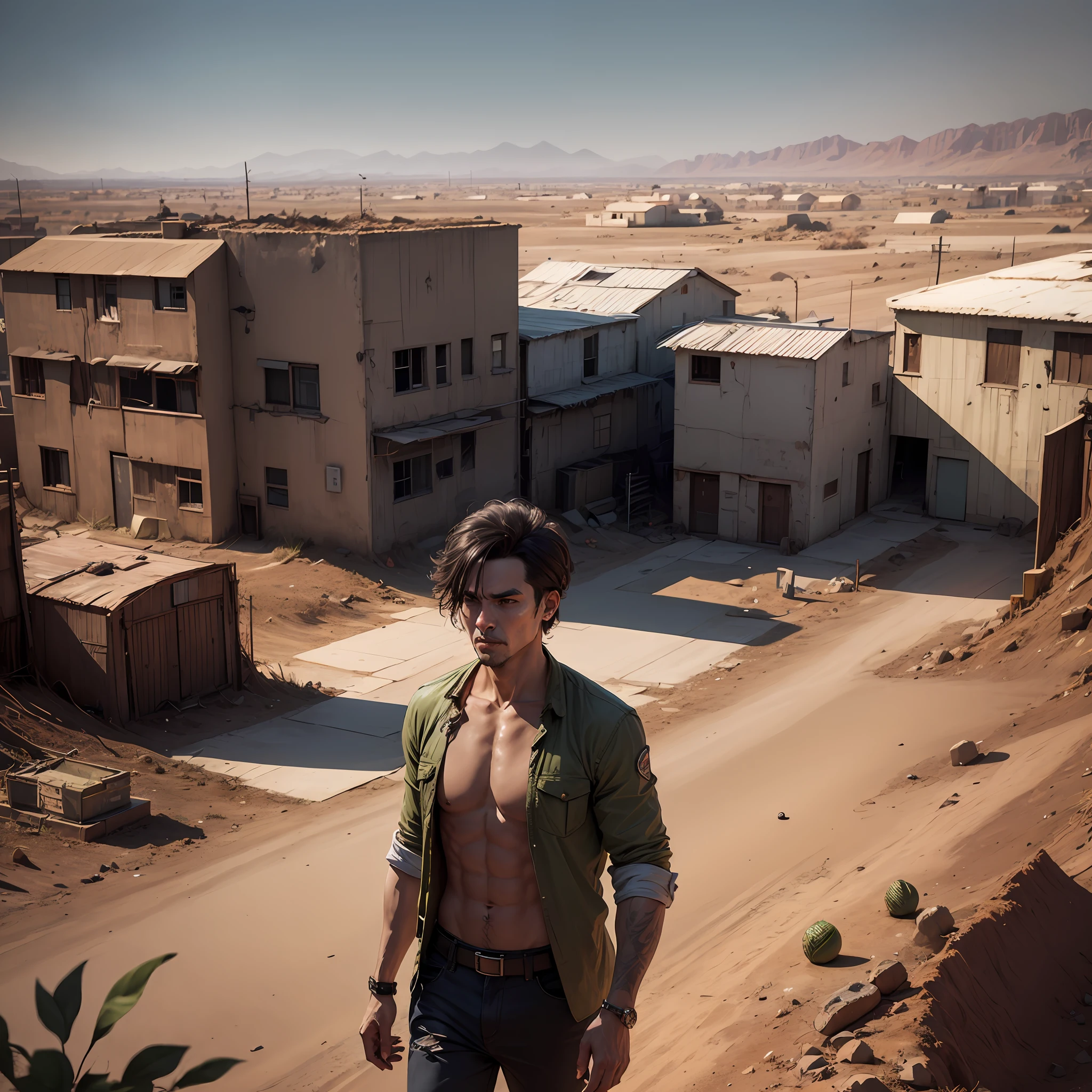 C.professor. 2086 Wasteland in a Deserted Town, Hunting males gather fruit in the garden., Torn shirt, No zombies are allowed.,Golden Meht, --auto