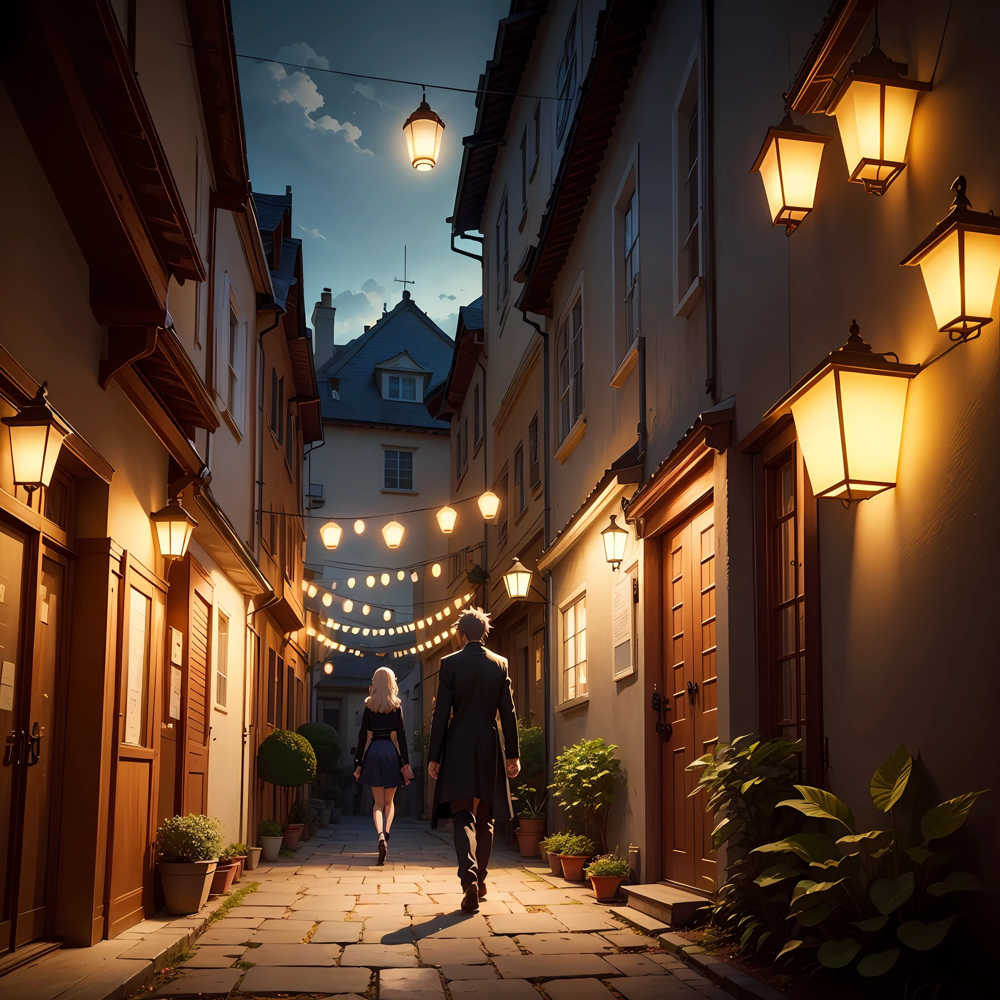 ,NOhumans,trpical garden,Shade lights,Sky lantern,Volumetriclighting,Plant branches and leaves,color difference,lightand shade contrast,visual novel key visual, key art, anime key visual concept, Epic light novel art cover, key visual, anime key art, anime key visual of elegant, light novel cover art, Key anime art, anime background key visual, anime key visual concept art of, Official anime artwork, Anime Key Visuals "Little Lanterns --auto