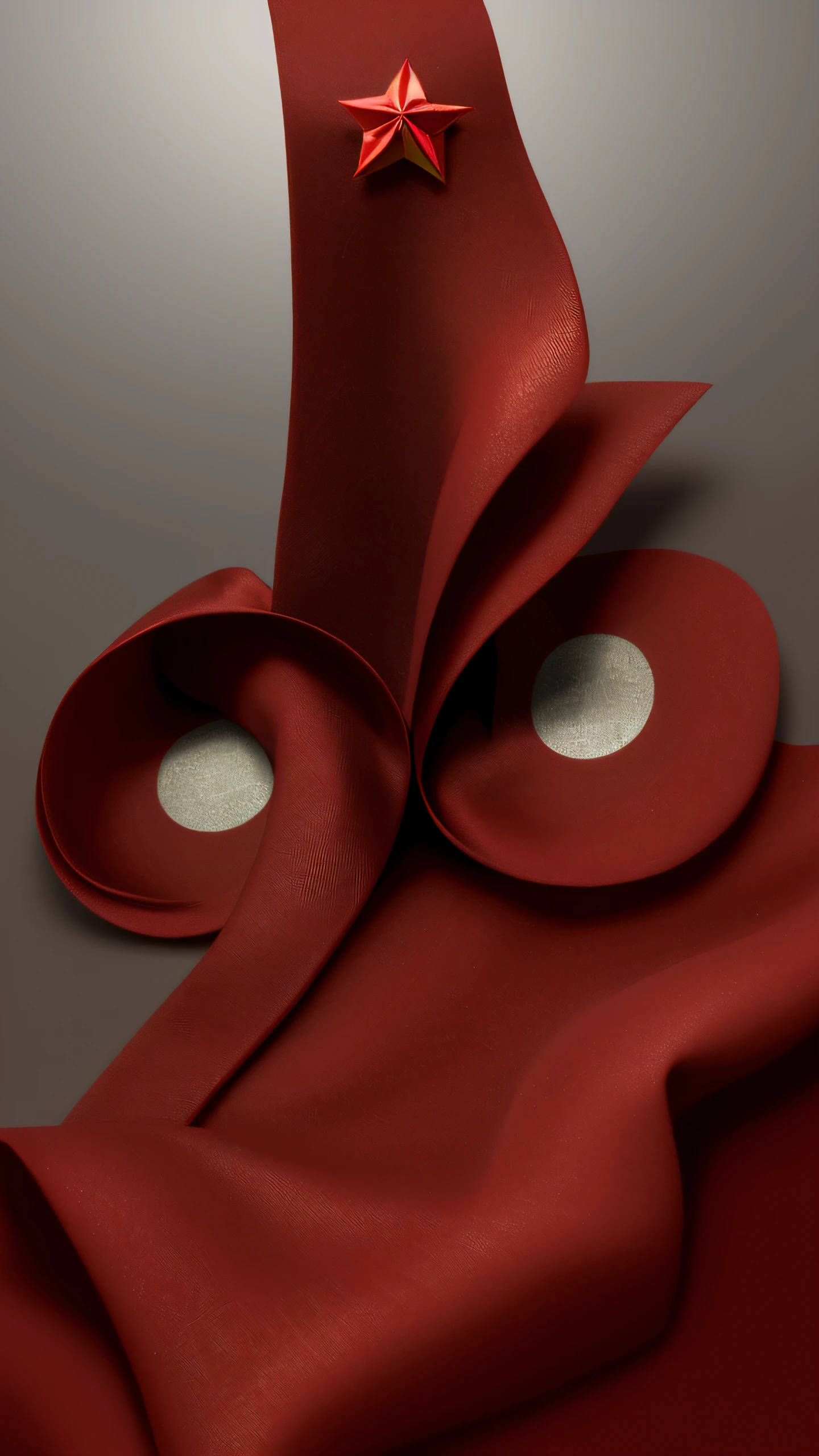 ((masterpiece)),((best quality)),((high detial)),((realistic,)),(((red silk))),(((Silk folds))),((Five-pointed star)),simple background