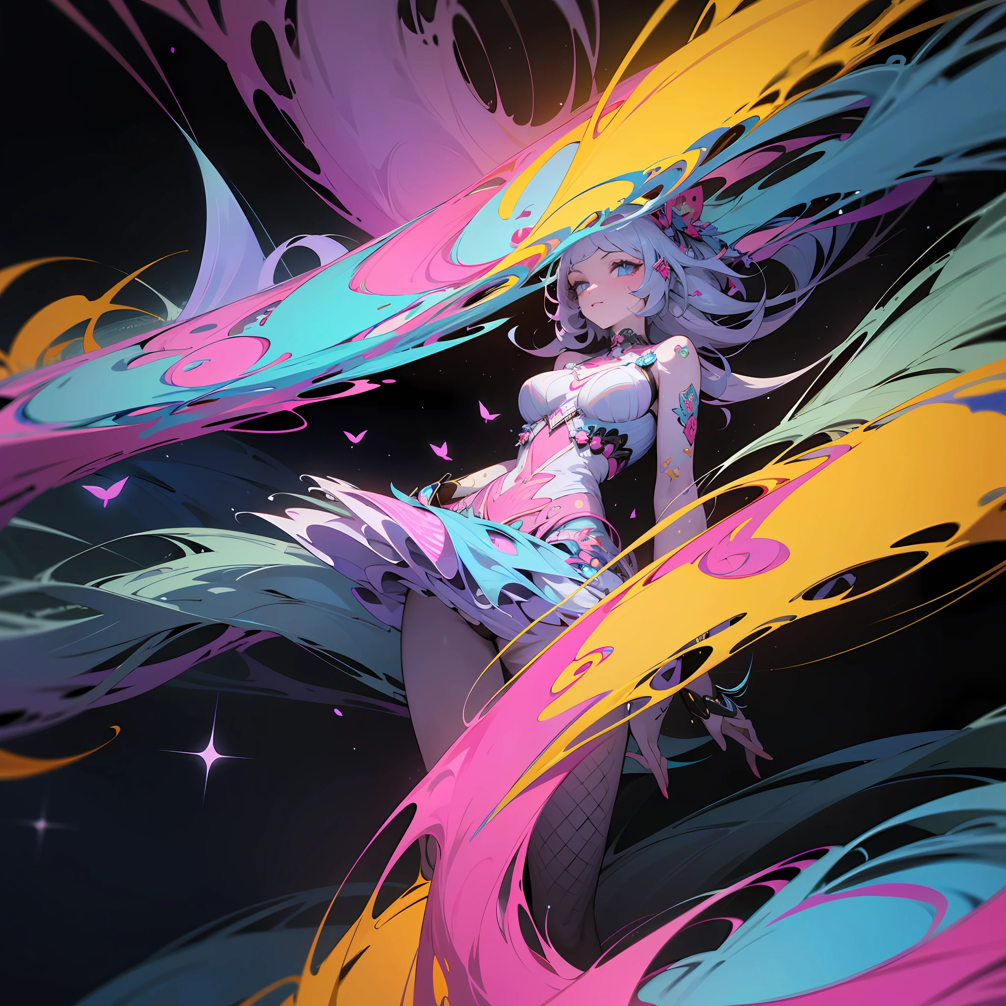 absurdres, highres, (official art, beautiful and aesthetic:1.2), real, 4k, 8k,
(1girl:1.2), (fractal art:1.15), zentangle, colorfull effects,