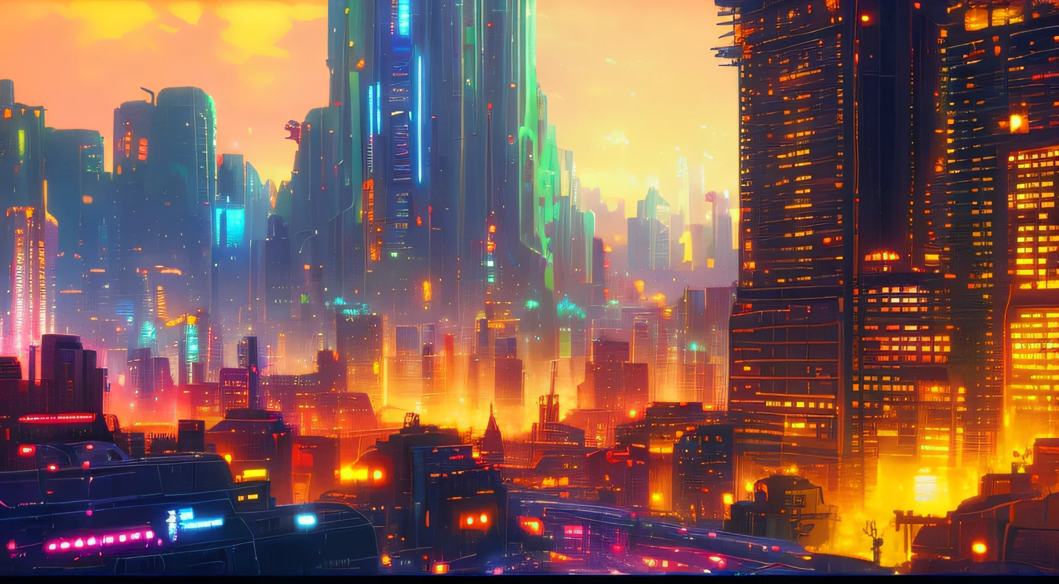 City Landscape, 1980s anime world by Paul Lehr, ((((8k)))) HD photo extremely detailed render, Sharp focus,