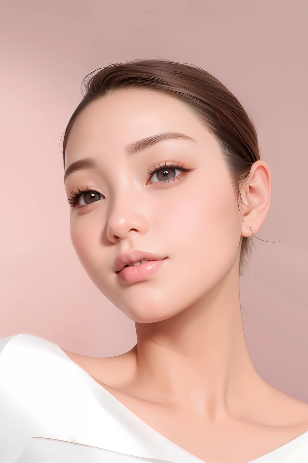 Best quality at best，tmasterpiece，（fidelity：1.2），1 girl，brown  hair，with brown eye，A detailed face，beautidful eyes
