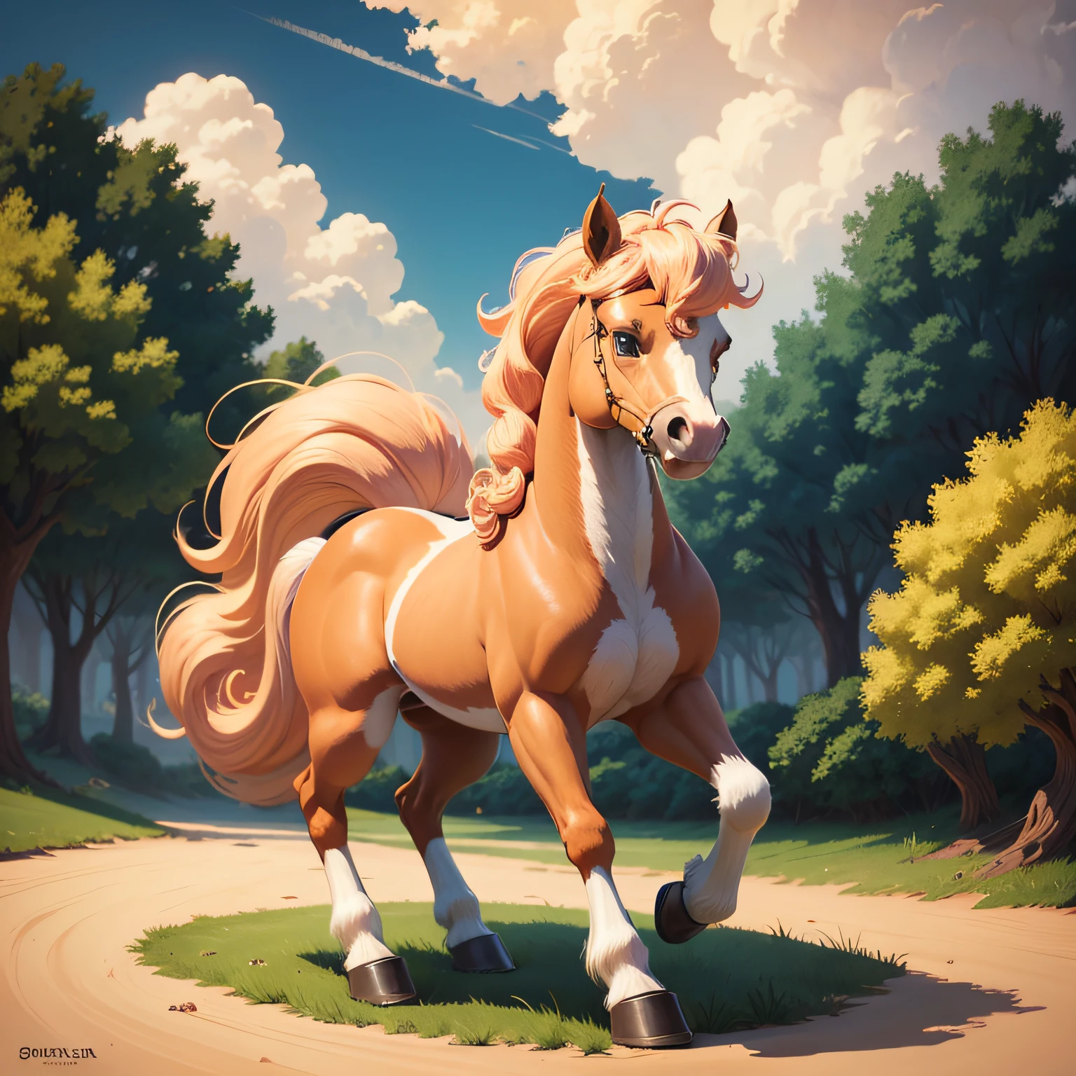 Ponyta,Beautiful,Cartoon hand drawn --auto