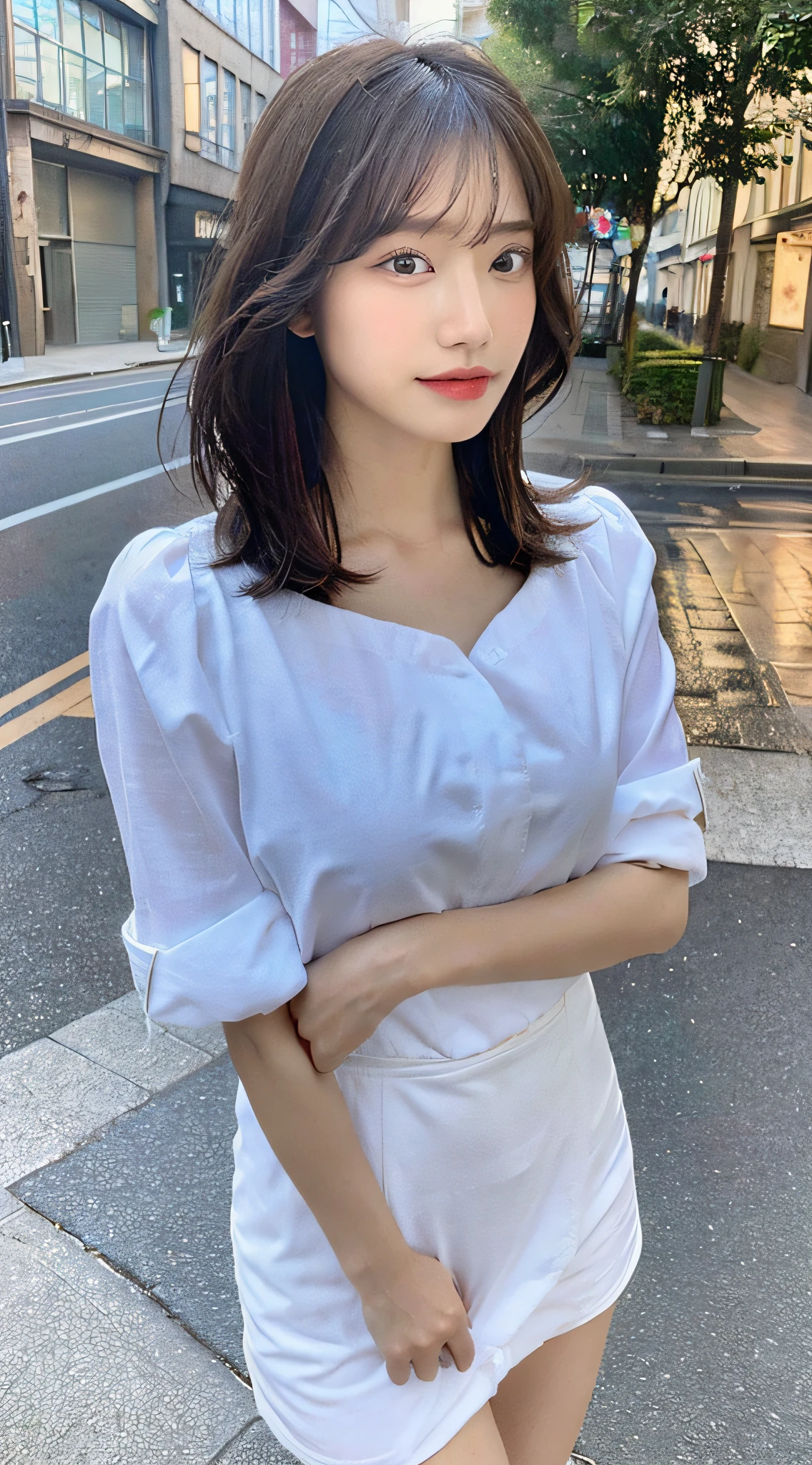 ((Best Quality, 8K, Masterpiece:1.3)), Focus: 1.2, Perfect Body Beauty: 1.4, Buttocks: 1.2, ((Layered Haircut, Breasts: 1.2)), (Wet Clothes: 1.1) , (Rain, Street:1.3), Bandeau Dress: 1.1, Highly Detailed Face and Skin Texture, Delicate Eyes, Double Eyelids, Whitened Skin, Long Hair