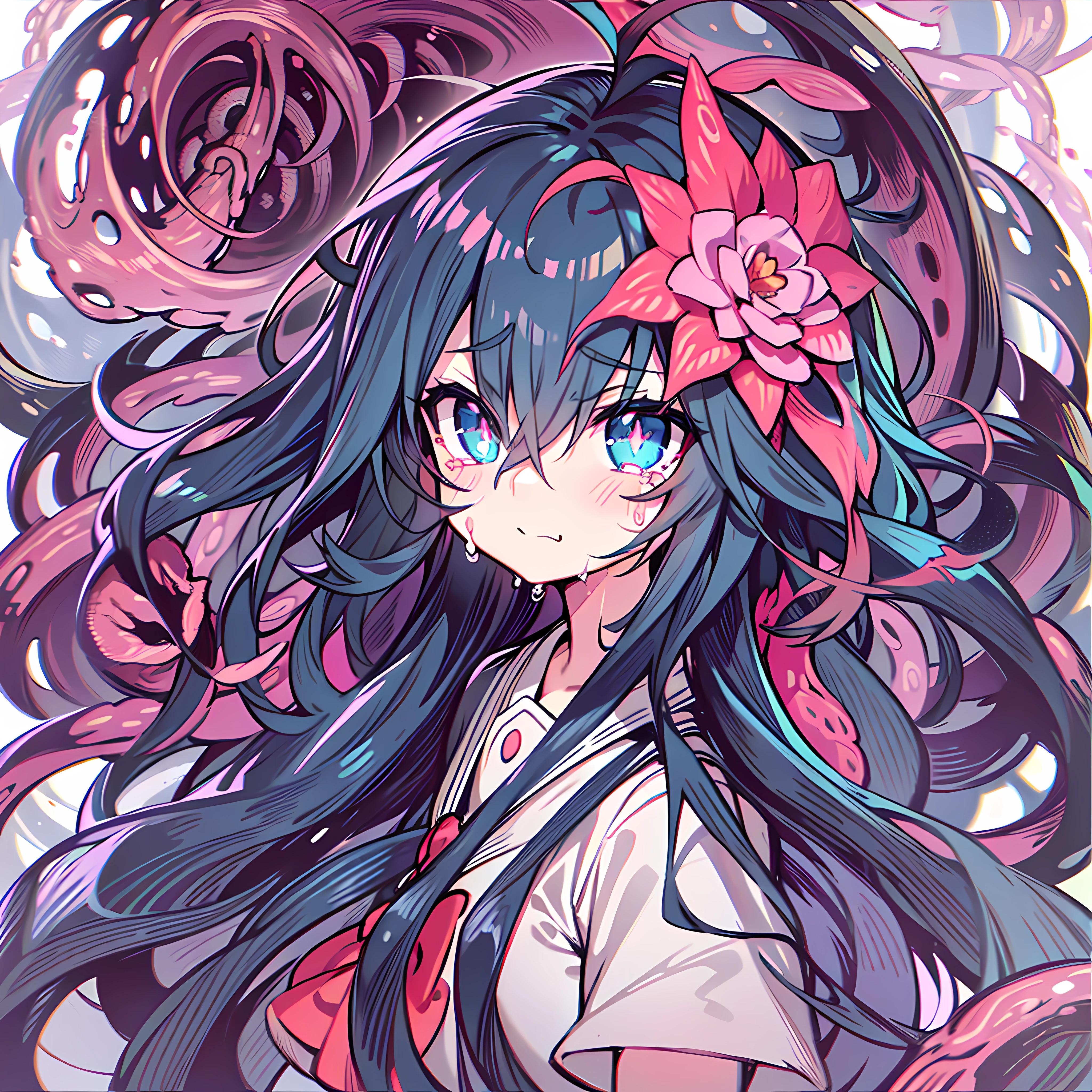 1 Beautiful anime girl Ahog, ahoge, ahoge, ahoge, ahoge,terroral,uncanny,thriller,fearsome,Cthulhu,Evil God,The demons,onimous,the phantom,Tentacle hair, Tentacle hair, Tentacle hair, Tentacle hair, huge ahoge, huge ahoge, huge ahoge, Antenna hair, Antenna hair, Antenna hair, Horns, Empty eyes, Empty eyes, Dilated pupils, Dilated pupils, Hollow eyes, Hollow eyes, constricted pupil, constricted pupil, constricted pupil, pupils in symbol shapes, pupils in symbol shapes, Star-shaped pupils, x-shaped pupils, Button eyes, eyes reflection, eyeball, Tears, aqua eyes, crying with eyes open, Sparkling eyes, streaming tears, Wide eyes, Pupil of the slit, Bloodshot eyes, tareme, Devil Eyes, devil pupils, Snake pupils, wide-eyed, pupils sparkling, flower shaped pupils, Colored Contact Lenses, long eyelasher, @ @, Diamond-shaped pupils, nosebleed, crazy, Angry, pain, Crying, fumo, grimace, Scowl, Serious, ripped apart, gloom (expression), jealous, jitome, turn pale, turn pale, Expressionless, Unconscious, fake smile, spit take, Surprised, Tsundere, Reflectors, Yandere, expressionless eyes, Blush stickers, Confused, disdain, disgust, despair, Evil, Frustrated, guilt, kubrick stare, Lonely, raised eyebrow, rape face, Depressed, panicking, worried, Sulking, Tired, contemplative, Crazy smile, Forced smile, glasgow smile, Sad smile, stifled laugh, horrified, Sobbing, Genre painting, Abstractionism, god light, blend, chromatic aberration abuse, shadowing, Vignetting, hyper HD, Best quality, Masterpiece, ccurate, Anatomically correct, 4K