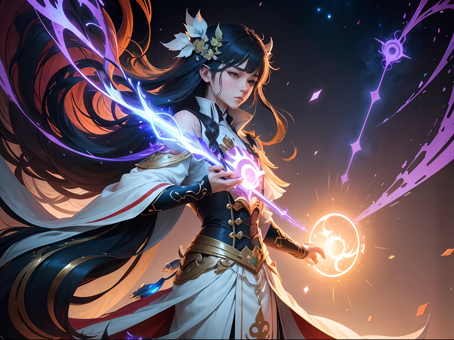 Anime shoujo，drak，As estrelas，G Liulian art style，heise jinyao，arcane art style，Xianxia，xianxia hero，league of legends arcane，Official Splash Art，style of duelyst，Mystery style，8k hd wallpaperjpeg artifact --auto