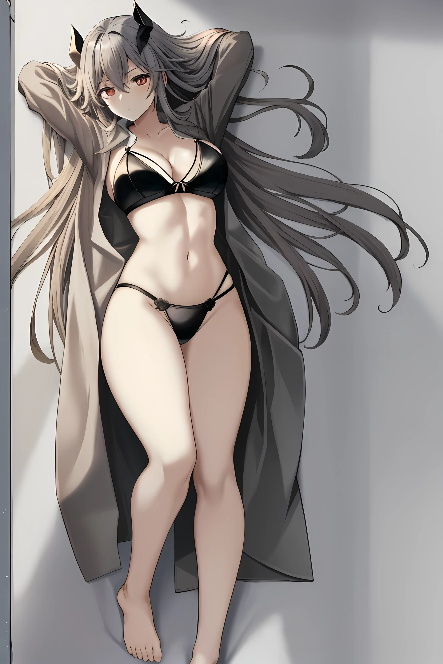 Perfect anime girl,Bigchest,pornography,Naked,Transparent shirt,Transparent underwear,Transparent panties,Lying in bed,Shy eyes,Place your hands behind your head,Overlooking,Beautiful feet,Large breasts,The areola protrudes on the bra