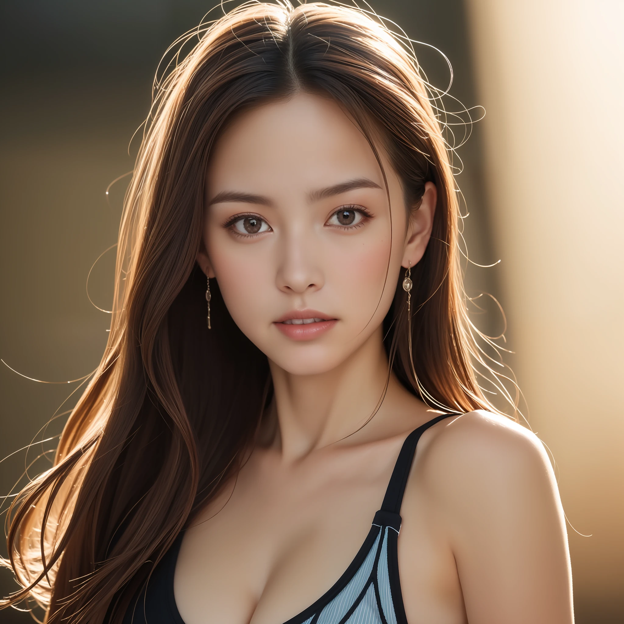 Perfect figure, (elegant, beautiful face), (skin details), (oil: 0.6), soft light, girl, long hair, tennis clothes, (extremely detailed face) (very detailed and expressive eyes), (big breasts, 1:1.1), full body photo, panorama, during exercise, sweat