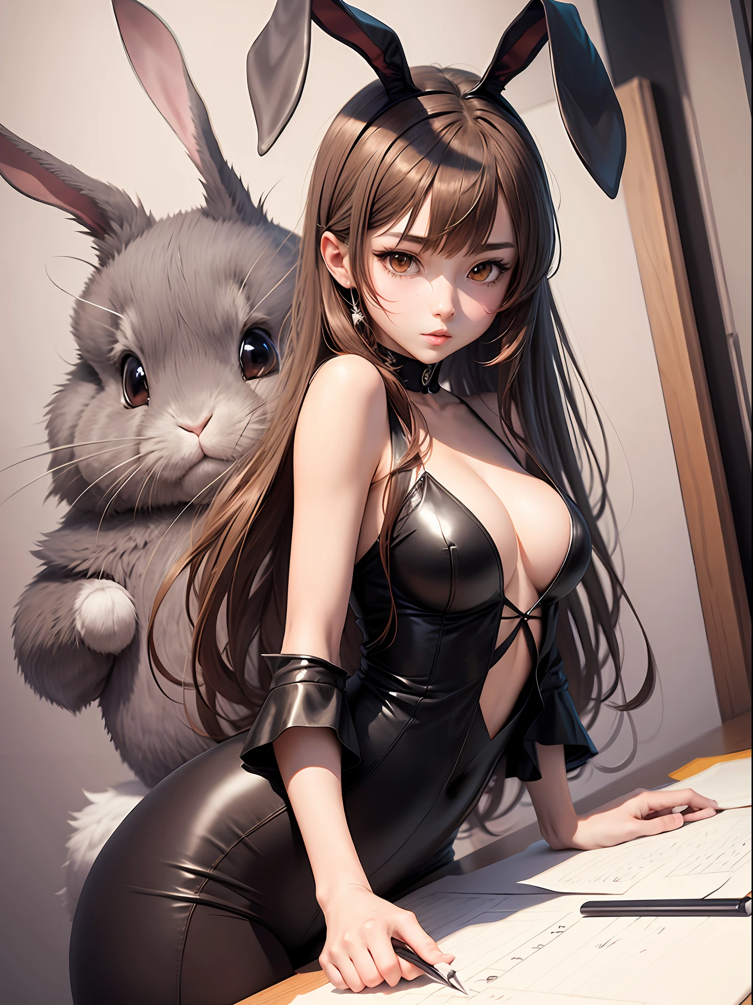 Anime style helps me draw a rabbit --auto