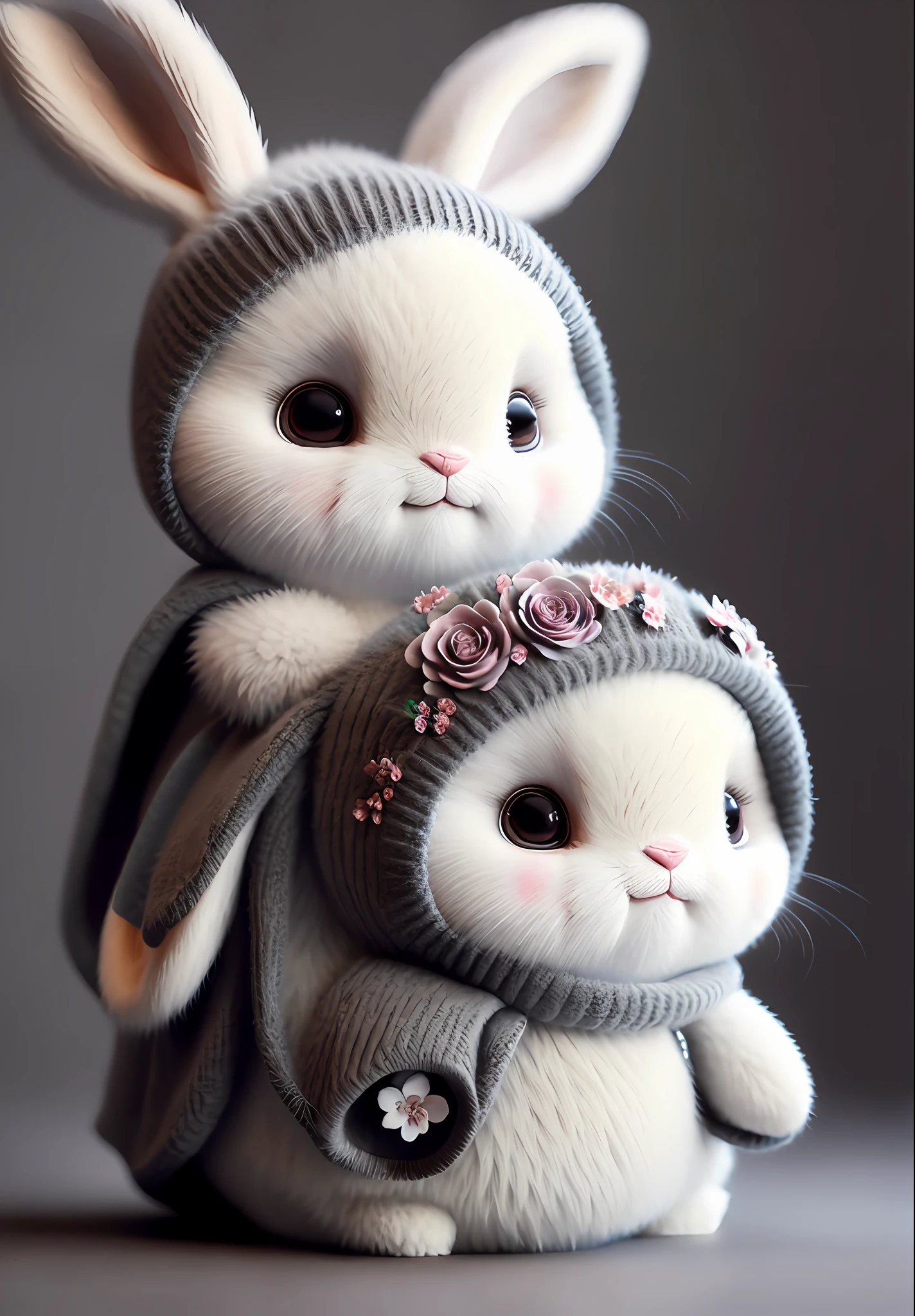 bunny, blur, bunny, flower, nature, no_humans, depth of field, to8contrast style, DARK_Glam, wearing DRK_Glam, deep shadows, (dark: 1.4), (8k, RAW photo, best quality, masterpiece: 1.2)