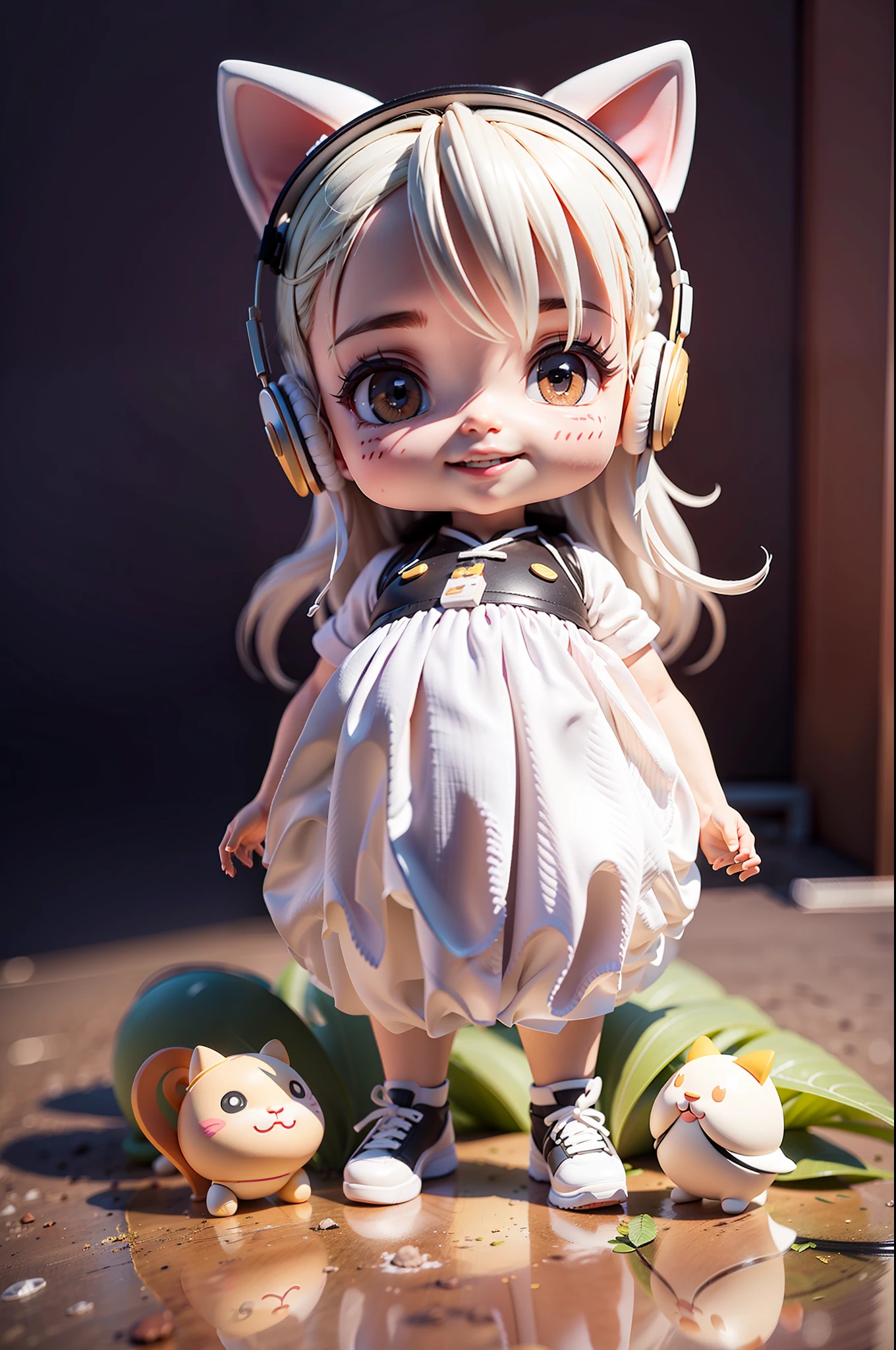 (Daisaku),(Need),(Super meticulous),(full bodyesbian:1.2),(soio),White theme,Loli Magician,adolable,Open-mouthed,grin,Earphone,Pregnant loli，pregnant women with，Popmart blind box,Clay texture,Treading on the ground,Black and white background,natural  lightting,Best quality at best,Hyper-detailing,arte 3D,C4D, OC renderer, a 3D render, 8k
Wait for it to start