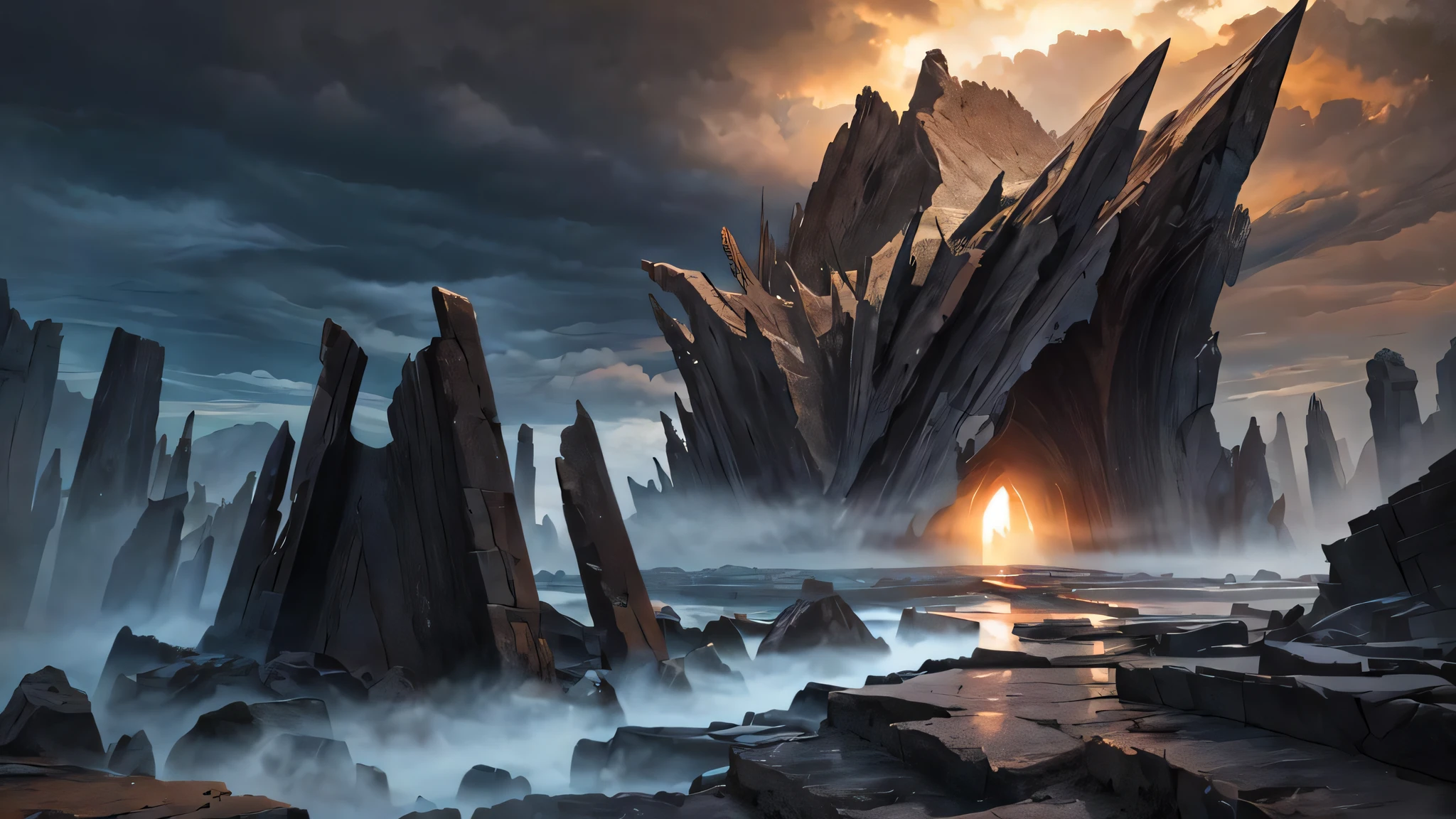 end of the world, ((Extreme Wide Shot)), Tone Mapping, Dramatic Lighting, (8k resolution), 8k, 8kres, best composition, landscape, ancient wonders, masterpiece, best quality, wallpaper, best lighting