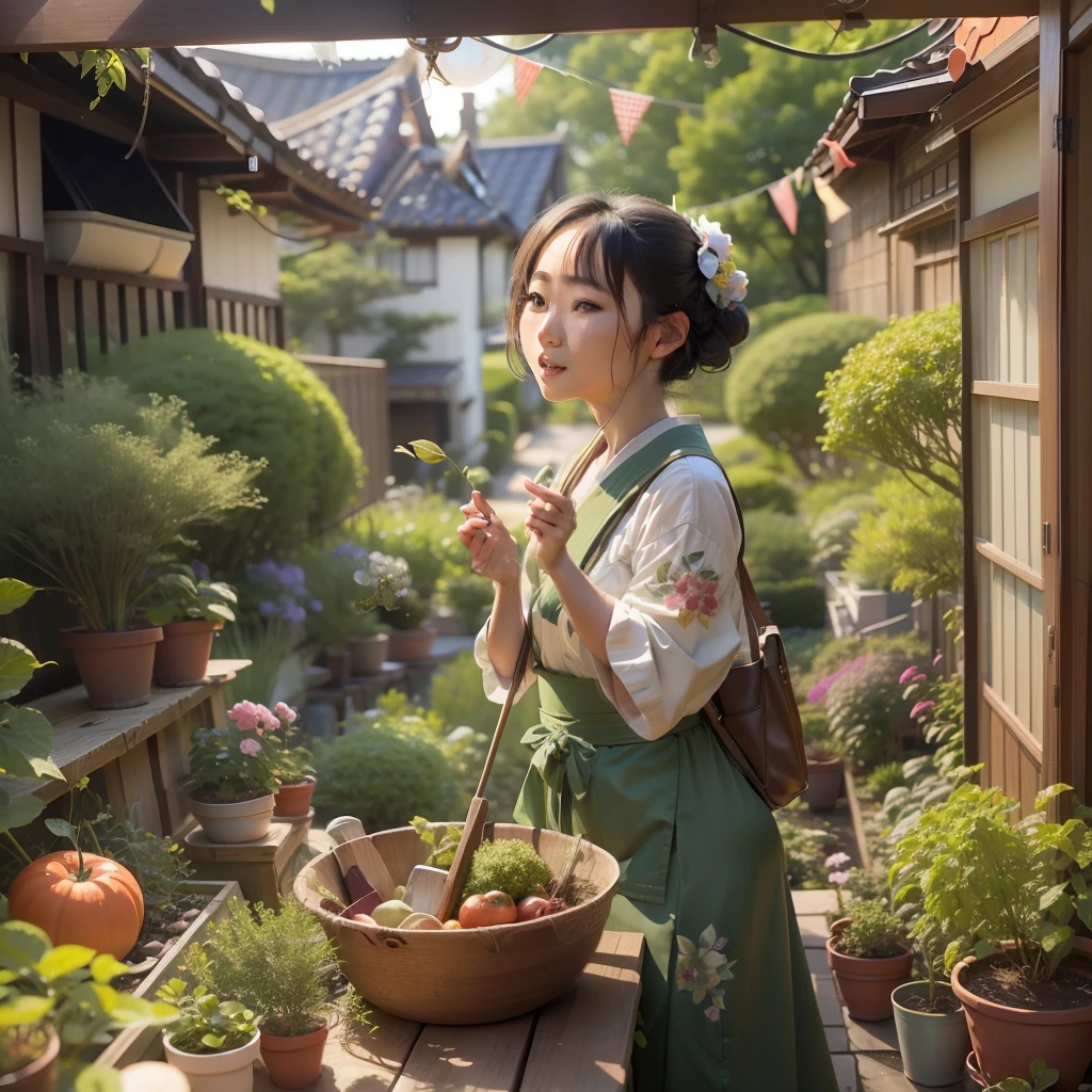 Disney Live Action Musical Movies、Midori Mineyama（japanes２７Old Female）In the kitchen garden on the veranda of the 5th floor of my home、Pop dancing。Sunday afternoon。The background is a residential area on the west side of Tokyo。