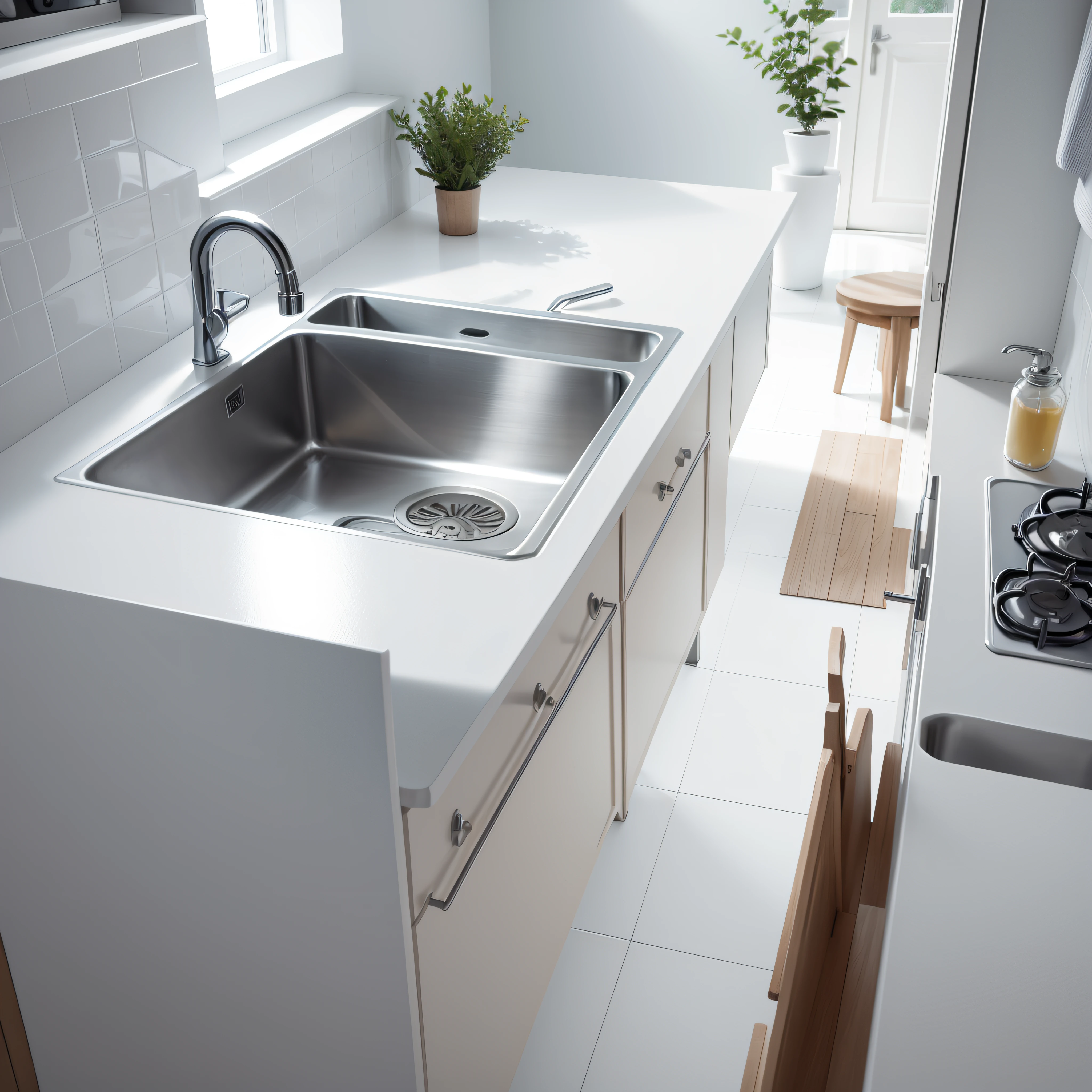 Faucet kitchen white authentic minimalist --auto