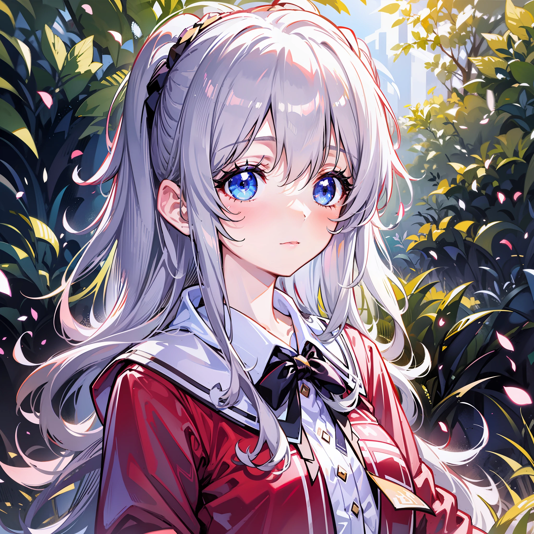 A girl, Tomori_ Nao, delicate white Pigtail hair, delicate blue eyes, anime, anime girl, ((masterpiece)), ((highest quality)), middle hair of eyes, big eyes, delicate facial features, beautiful cheeks, masterpiece, masterpieces, delicate facial features, delicate hair depiction, delicate eye depiction, 4k picture quality, gorgeous scenes, beautiful and delicate eyes, extremely delicate,beautiful and lovely
