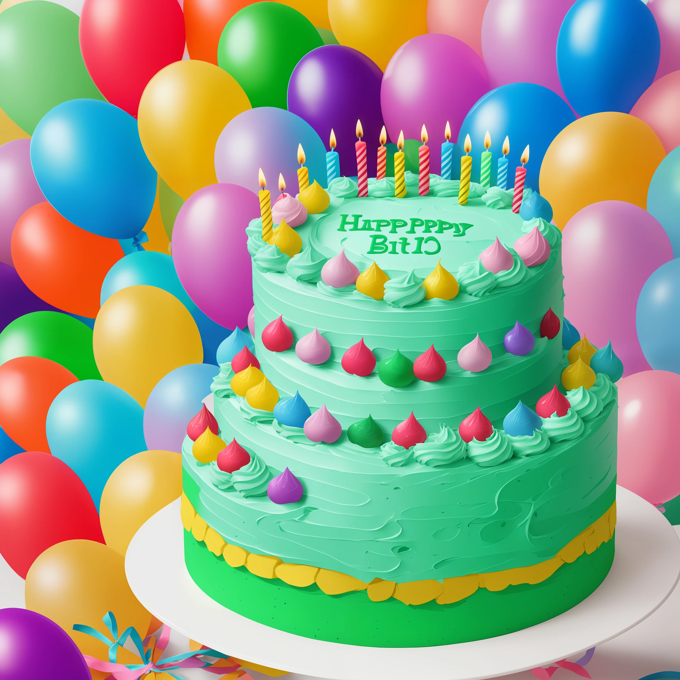 Creating a Stable Diffusion Prompt:
"Imagine a vibrant green birthday cake, surrounded by joyful children, with colorful balloons floating in the background."