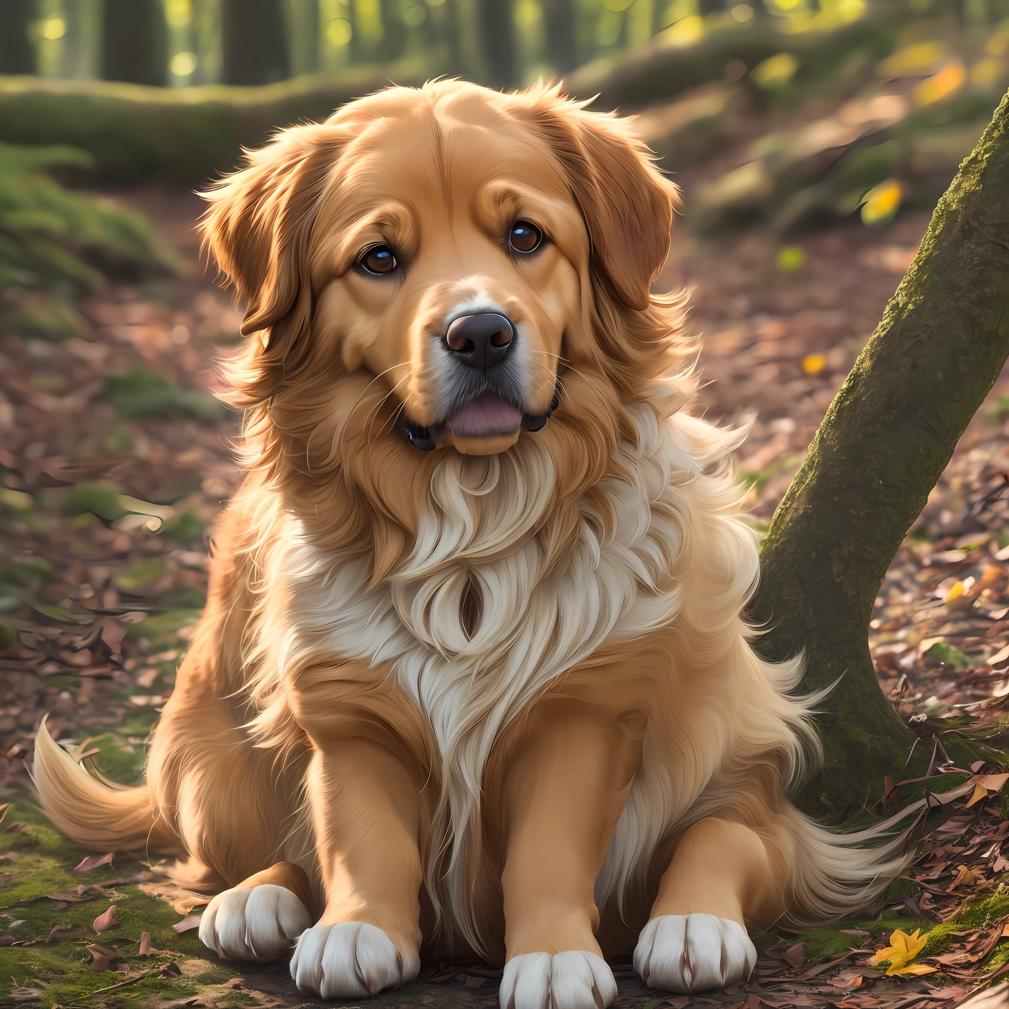 (8k, RAW photo, best quality, masterpiece:1.2), (realistic, photo-realistic:1.37), ultra-detailed, (high detailed skin:1.2), 8k uhd, dslr, soft lighting, high quality, film grain, Fujifilm XT3, Golden Retrieverdog, outdoors --auto --s2