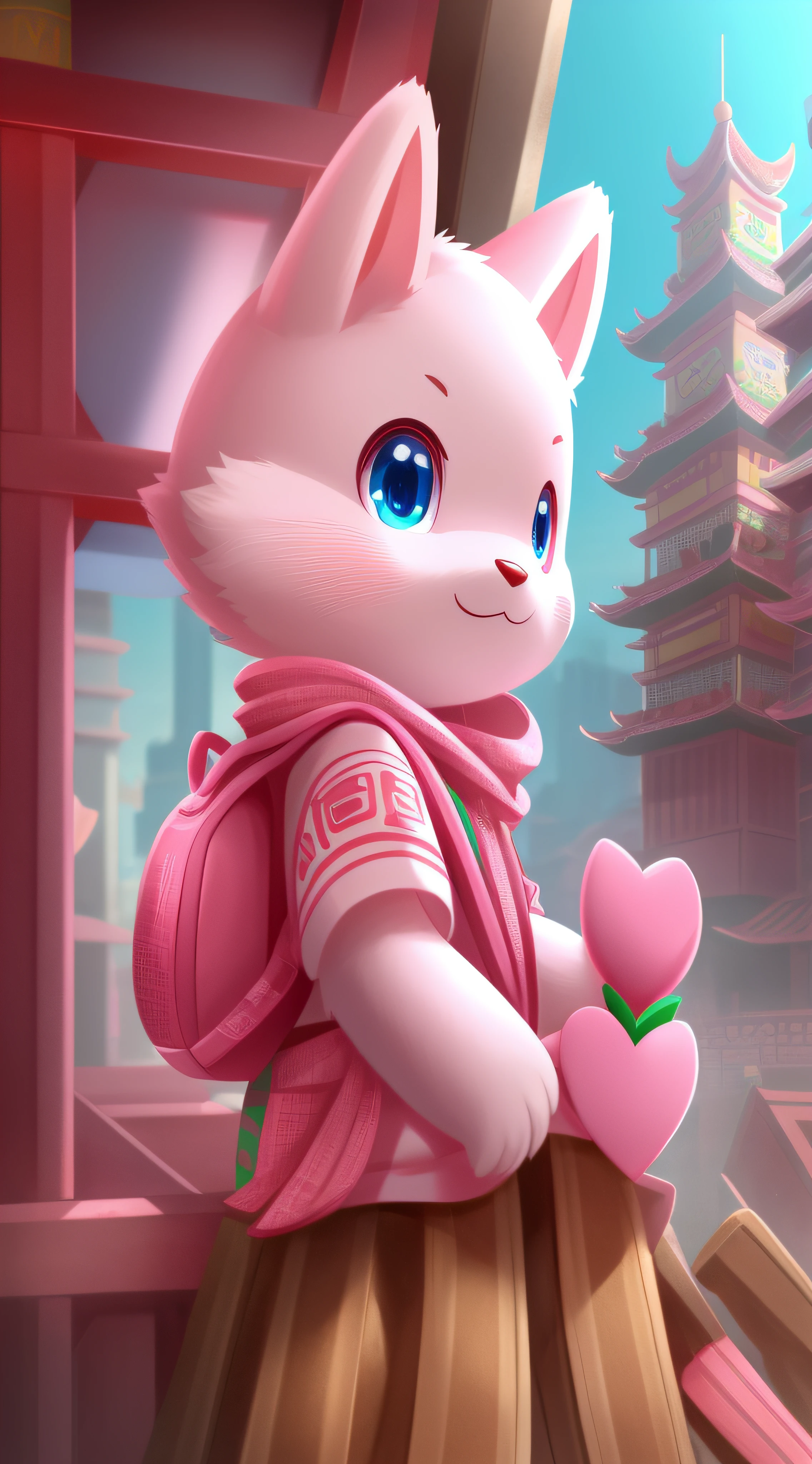Pink mascot, with eight uprising cultural characteristics, distinctive characteristics, rich connotation Jiangxi city IP has unique creativity and design, in line with the characteristics of the times Cute image, great affinity and communication Cute little animals Furry, anime, contemporary art, UHD