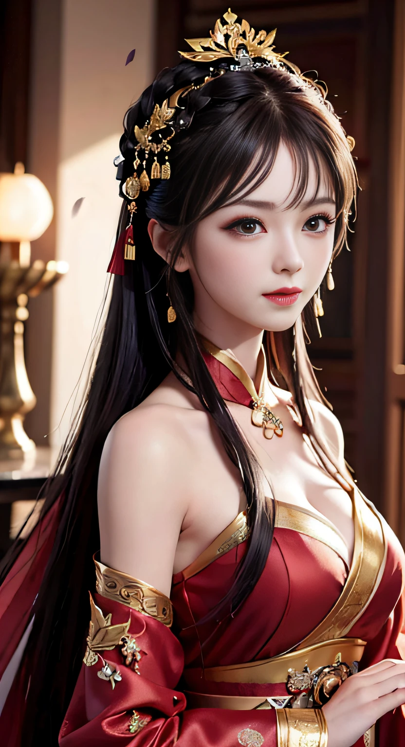Portrait of Figures, Ancient China, Oriental Women, Tang Style, Double Happiness Background, Wedding Room, Cave Room, Costume Bride, Red Wedding Dress, Red Han Dress, Phoenix Crown Xia Curtain, Hair Coiled, Full of Pearls, Flower Dan Between Eyebrows, Red Candle, Candlelight Illuminates the Room, Best Quality, Original, Very Detailed Masterpiece, Very Detailed CG, Delicate Face, Divinity, Masterpiece, Delicate Face, Smile, 4K Picture Quality, Girl, Hanfu, Black Hair, Bun, Hair Ornament, Jewelry, Exquisite Face, Red clothes, golden patterns, phoenix crown curtain, red wedding dress, newlyweds, festive, delicate skin, soft light effects, delicate and smooth hair, exquisite details, eye highlights, fair skin, fine portrayal, extreme details, cinematic picture quality, charming, thin, cute, slender, well-behaved, shy, black eyes, indoor, candlelight, romantic, warm, (crying: 1.5), (crying)))), (((tears))), tsurime, makeup, sad, depressed, sulking, sobbing, lonely, disappointed, crying, tearing up, tears, tears, tears, tears, Surrealism, ray tracing, UHD, high details, super detail, highres, 8k, high quality, high details, textured skin, ccurate, anatomically correct, best quality, highres, high quality, textured skin, high details, anatomically correct, super detail, anatomically correct, anatomically correct