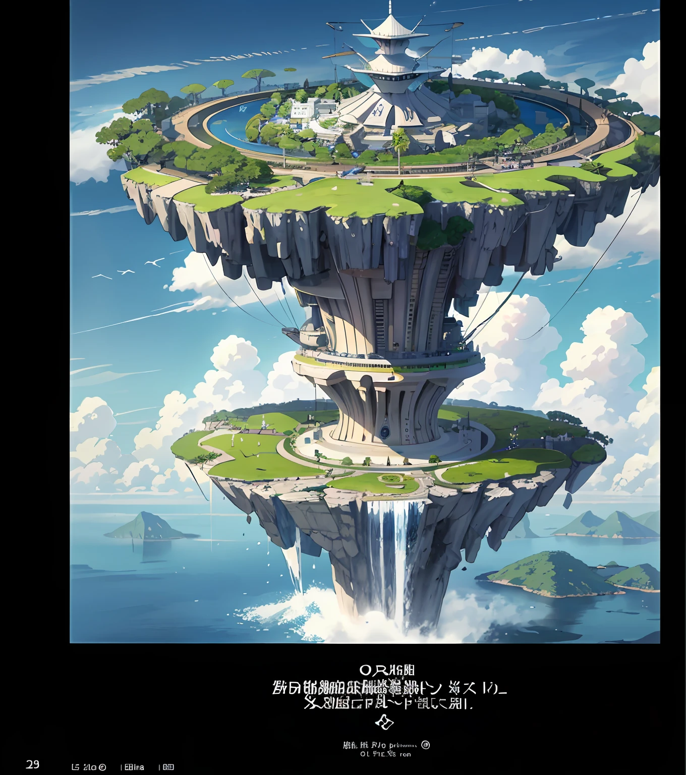 Many islands are suspended in the air,Many small airships flew around,城市,fanciful,Amazing plant growth,Island suspended in the air,The waterfall remains,extremy detailed,Technologie,Spaceship,sky cities,On the largest island in the middle, There are large trees supporting the sky,realistic raytraicing,Epic composition,(Complicated details),(Complex design,Hyper-detailing:1.2),art stations, (tmasterpiece,best qualtiy),hyper HD,32K --v 6