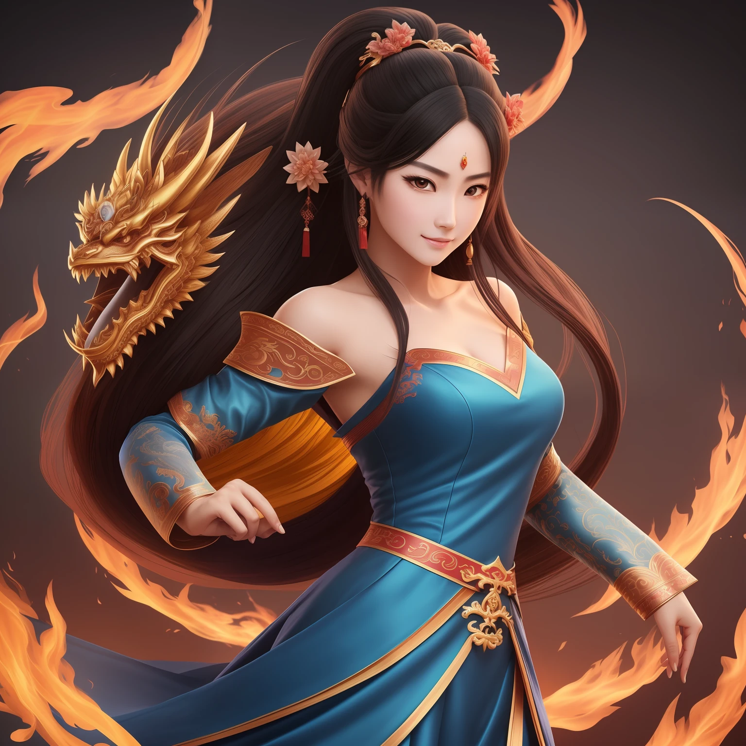 Zhong Fenghua, gorgeous hanfu, official art, Unity 8k wallpaper, super detailed, beautiful beauty, masterpiece, best quality, (tangled, tangled, tangled), (fractal art: 1.4), (character center: 1.3), 1 girl, dragon rape girl, dragon foot inserted into ass, back in ,dragon foot pierced ass, shocking domineering chinese dragon, detailed dragon head, black hair, long ponytail, Chinese, off-the-shoulder,, very detailed, dynamic angle, denim shot, (most beautiful form of chaos), ethereal, (bright colors), oc , (half: 1.2), China, (Thangka Feitian: 1.5), (Ribbon: 1.3), (Dream: 1.5), (Hanfu: 1.5), Chinese dragon, Chinese phoenix, (smile: 0.5), (Chinese god), (masterpiece, top quality, best quality, ultimate detail, highest detail, official art, beauty and aesthetics: 1.2), golden ratio, full composition
