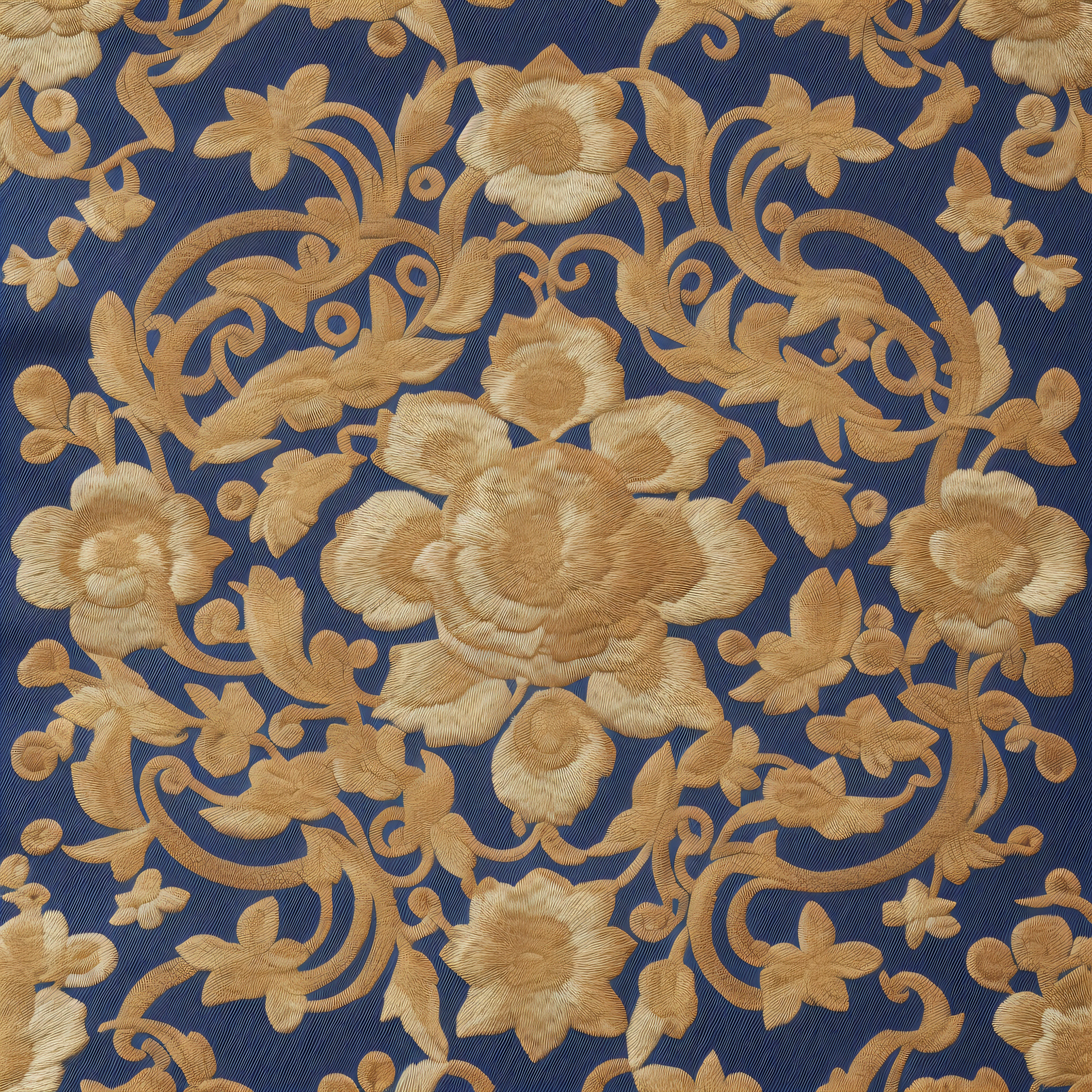 quaint、Luxury Wallpapers、Dark blue fabric、golden embroidery、symmetry、bilaterally symmetrical、pronounced shades、超A high resolution、An ultra-high picture quality、Ultra-high-grade pattern、Embroidery with a slightly three-dimensional effect、Ultra-realistic texture、Super-class、Supranational、Super National Treasure、Feeling of dignity、Snake handle、religion、Clear embroidery、highest grade、Embroidery that draws everyone who sees it in、delicate、Craftsmanship、simple、a gorgeous