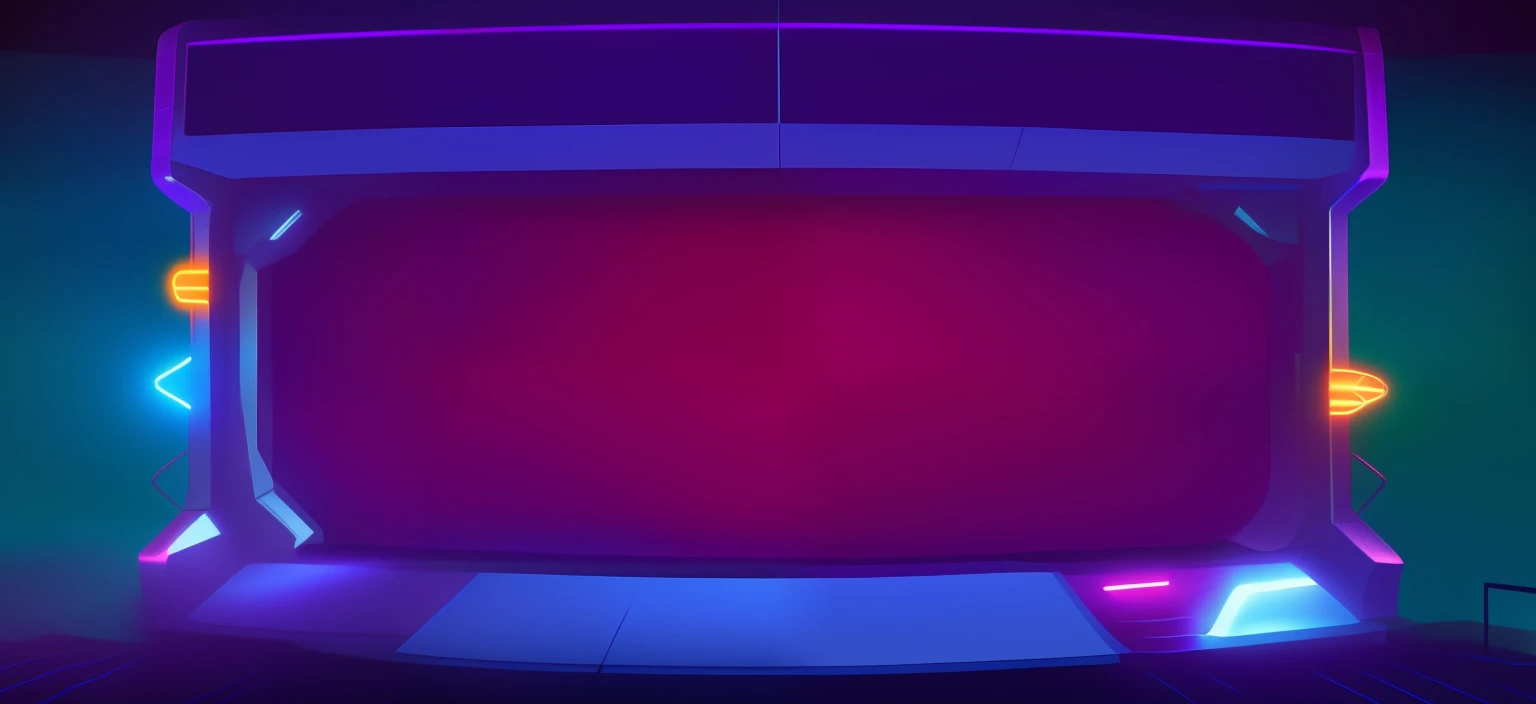 Close-up of a video game console with a red screen, arena background, Background(Solid), alien room background, random background scene, red and blue lighting, studio ufotable, Blue and red lighting, purple volumetric lighting, Background bar, bottom lighting, cinematic counter light, Empty stage, cinematic neon uplighting, Spaceship corridor background, backroom background，Thick patch Pixar