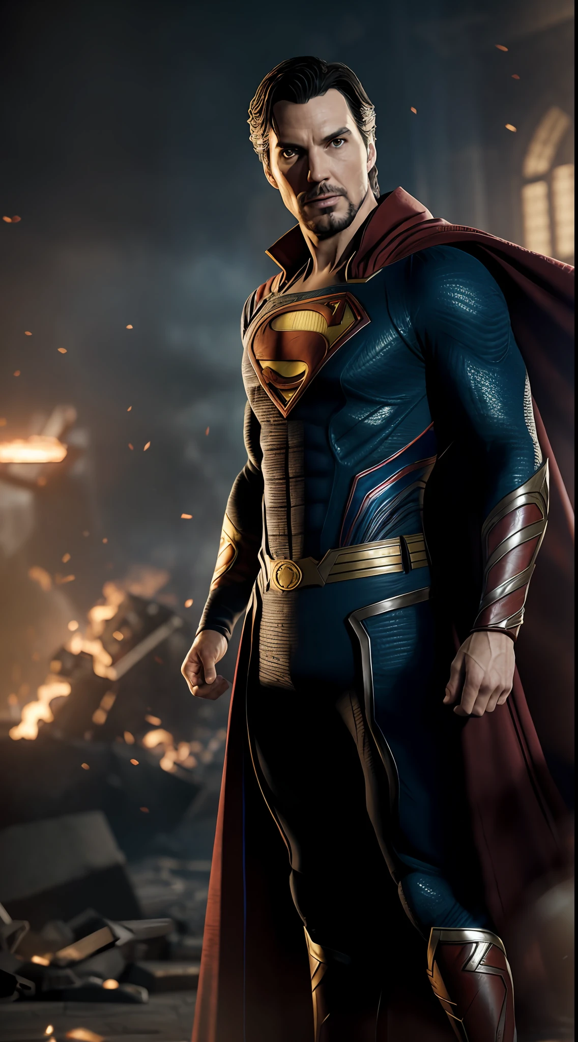 superman doctor strange, octane render, unreal engine, highly detailed, intricate