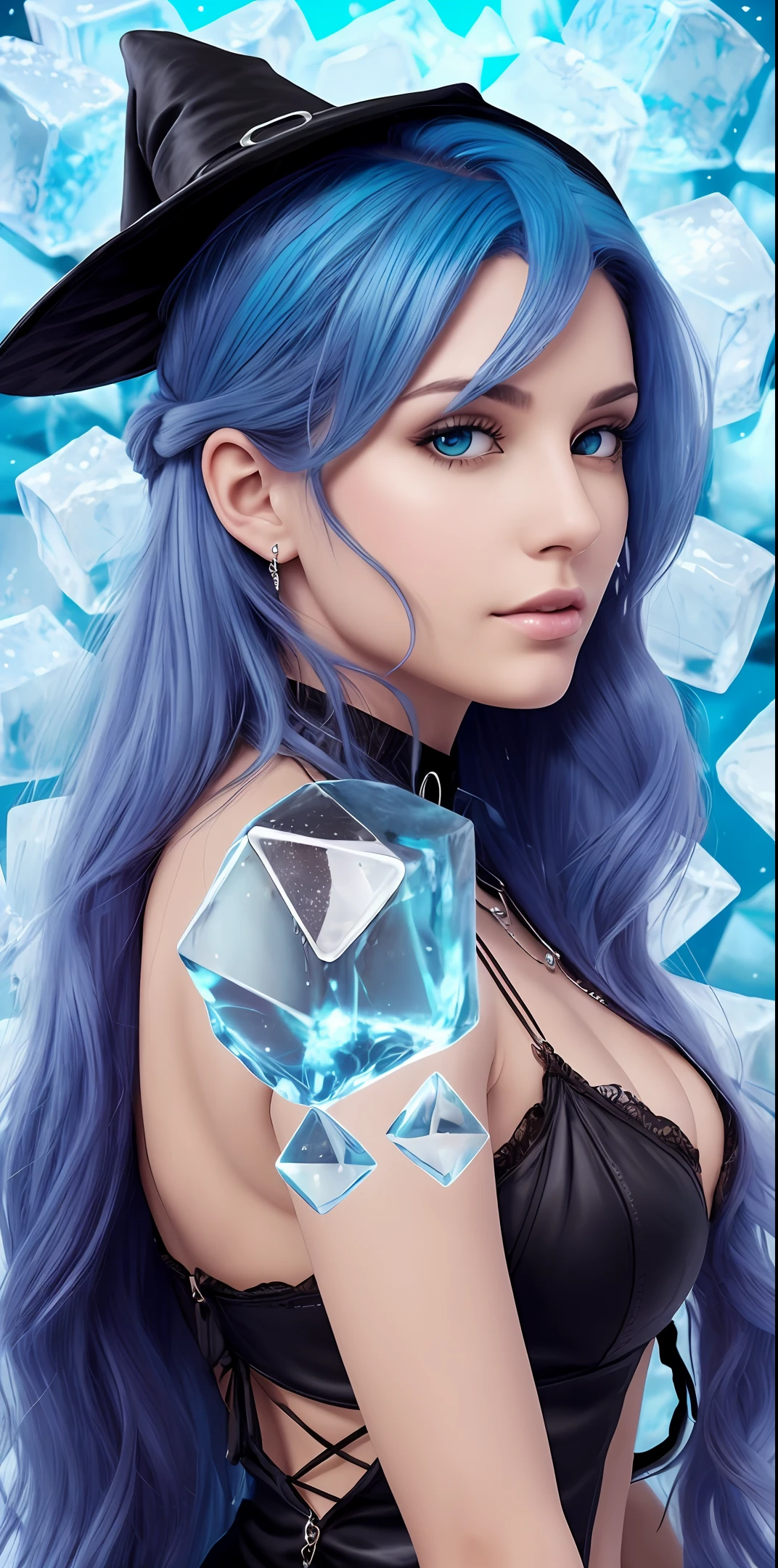 blue hair, female, witch, ice --auto --s2