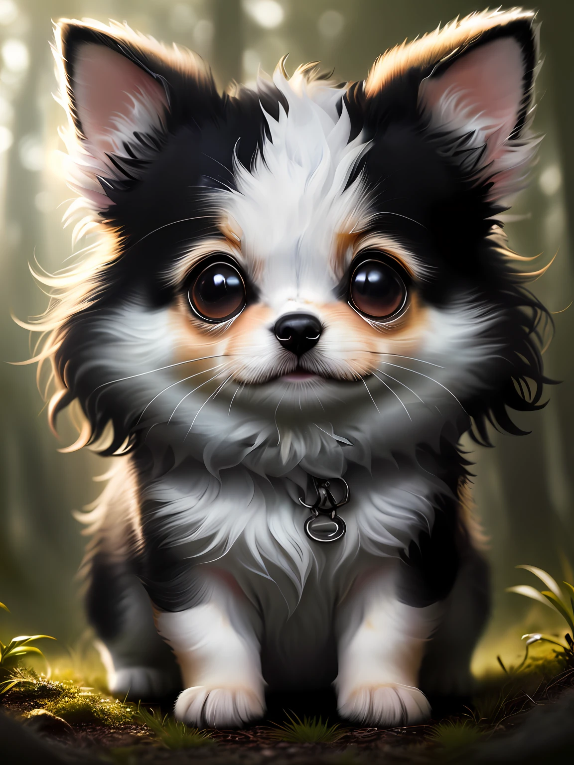 "fluffy white fur"