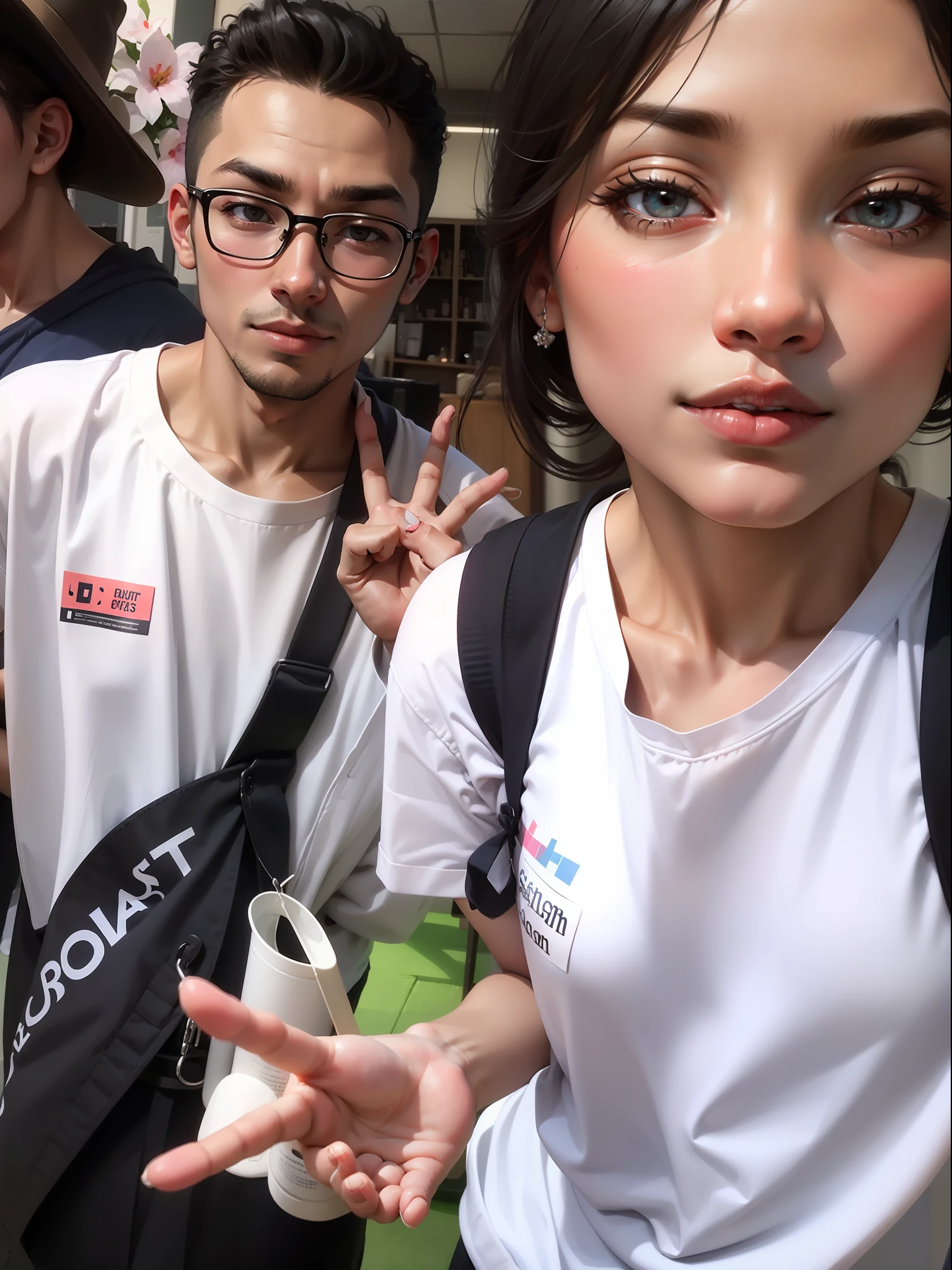 Double，a young man and a woman
