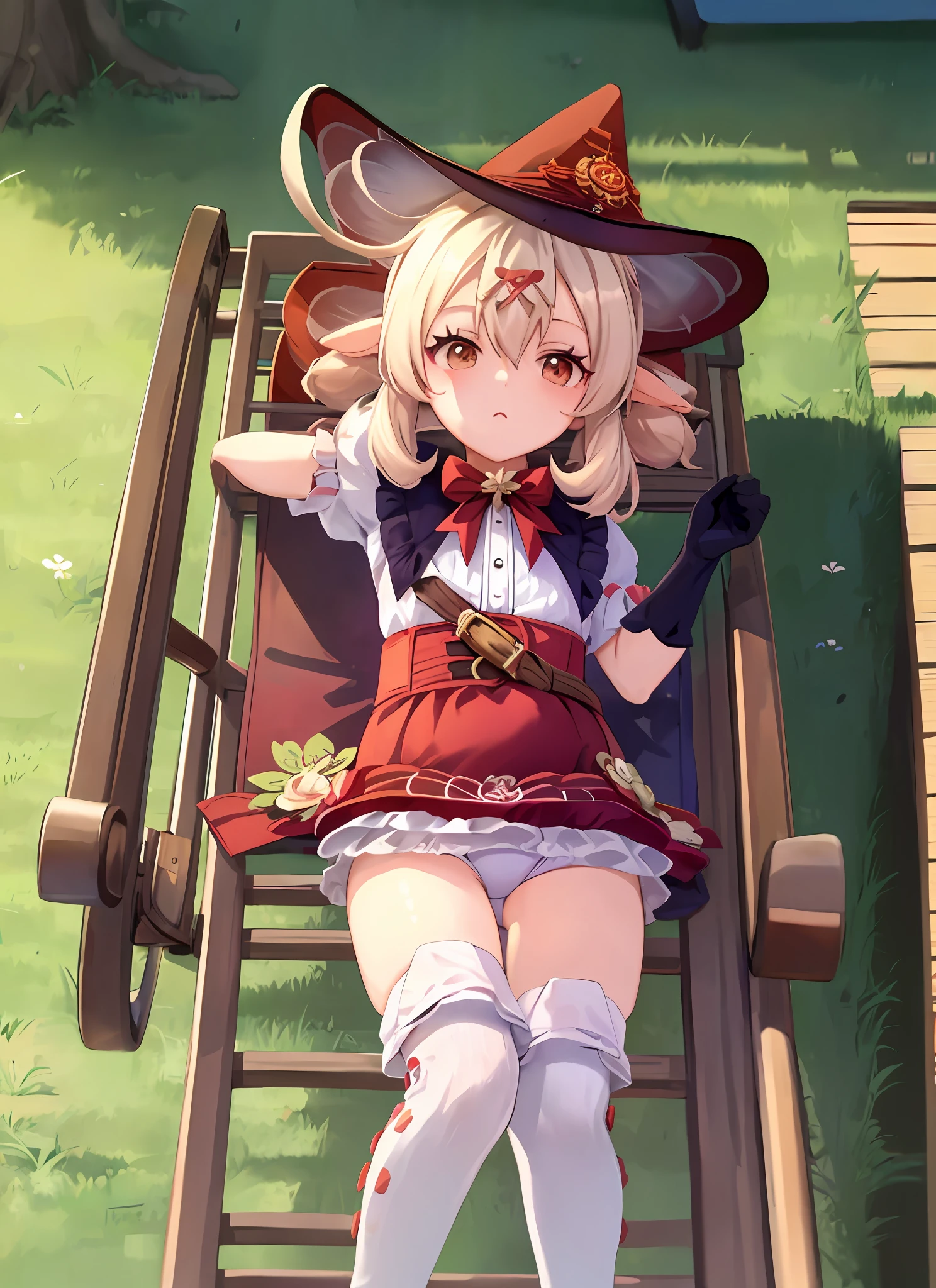 lying flat on a sun lounger in a swimsuit,