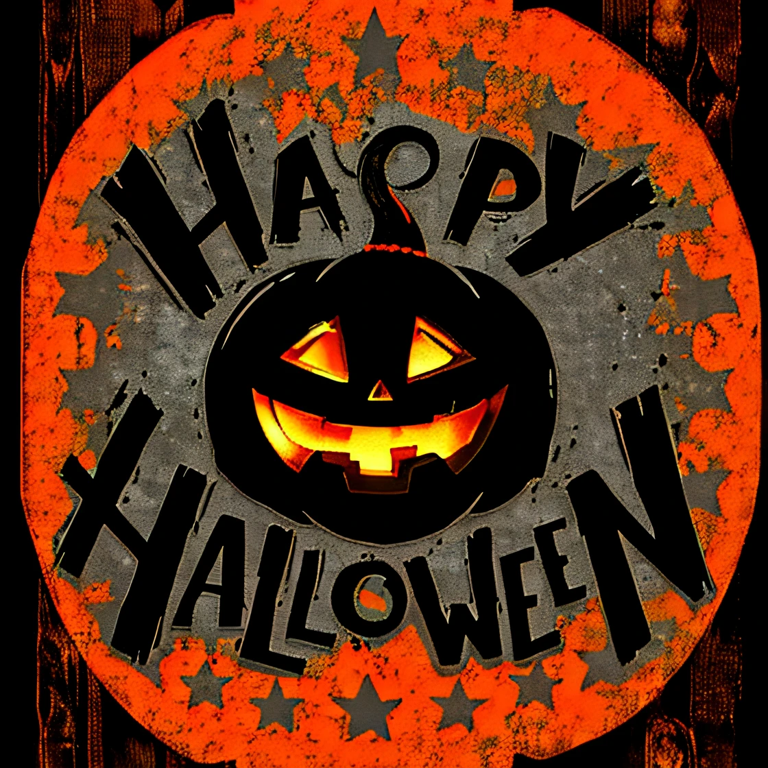 Black and white image of Happy Halloween pumpkin, Halloween, cheerfulness, 💣 💥, Happy mood, halloween celebration, halloween theme, creepy themed, in a halloween style, uploads, halloween art style, 💣 💥💣 💥, header text”, Halloween movies, Profile image, 1024x1024, Wonderful, white backgrounid