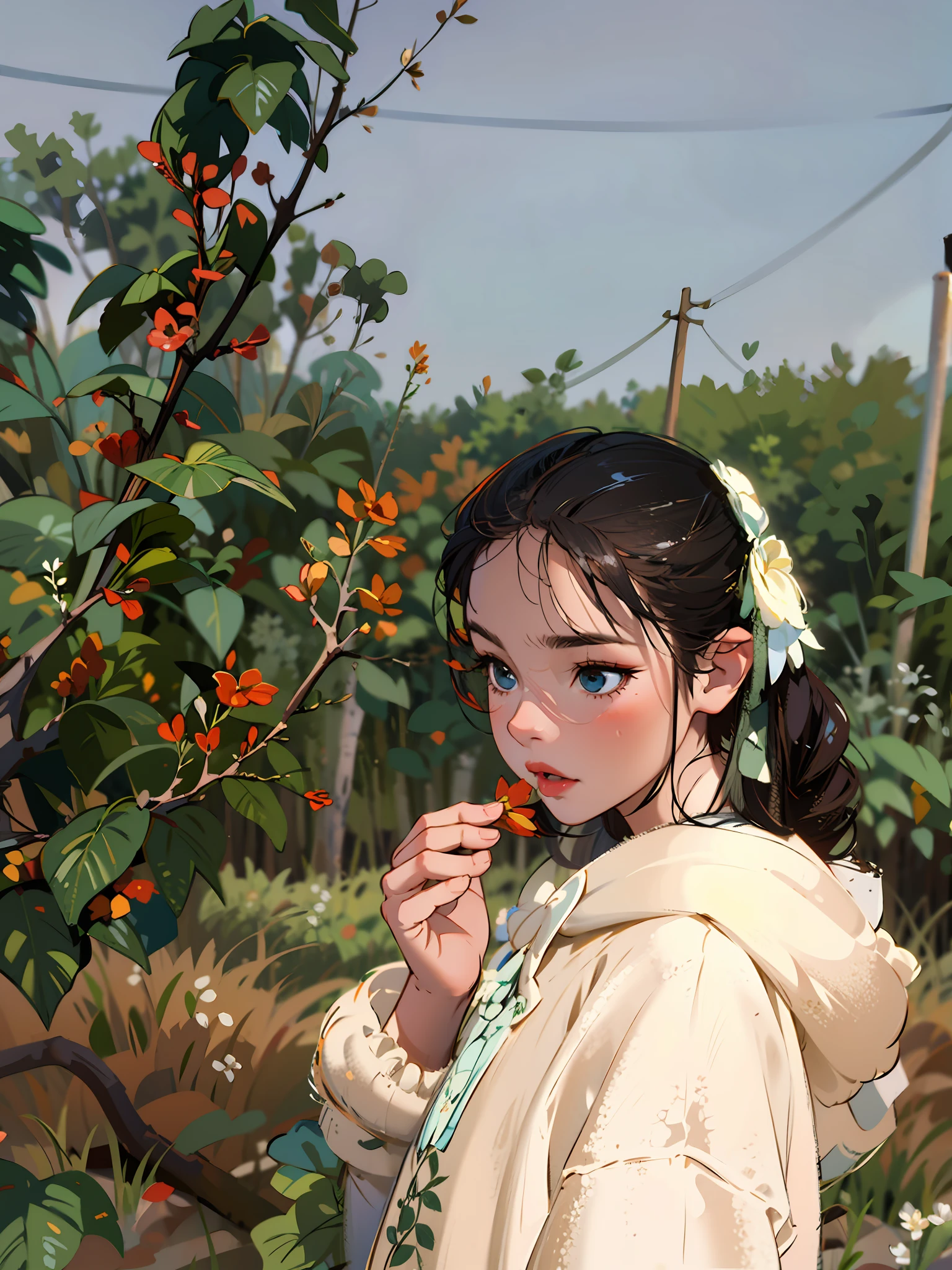 there is a woman that is sitting in the grass with a hat, standing in flower field, in a field with flowers, standing in flower field, in a field of flowers, With flowers, Girl in a flower field, on the garden, xintong chen, girl frontal in a flower field, Profile picture, woman standing in flower field, Profile image