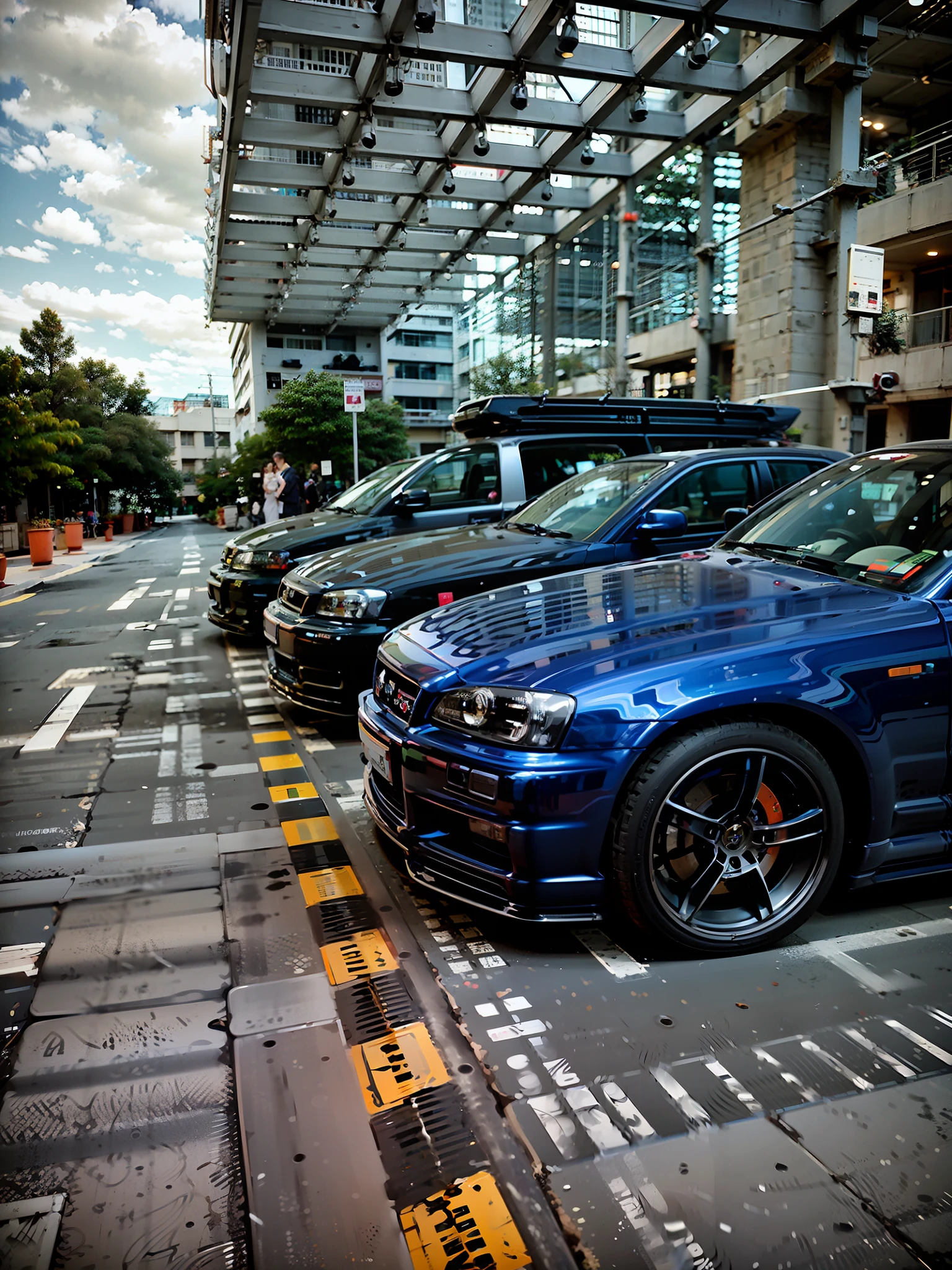 There are rows of cars parked on the side of the road, cars parked, cars parked underneath, high-quality picture, taken with a Sony A7R camera, taken with sony alpha 9, cars parked, mercedez benz, shot on nikon z9, Photo taken with Sony A7R, high-quality photo, mercedes and volkswagen, photography of