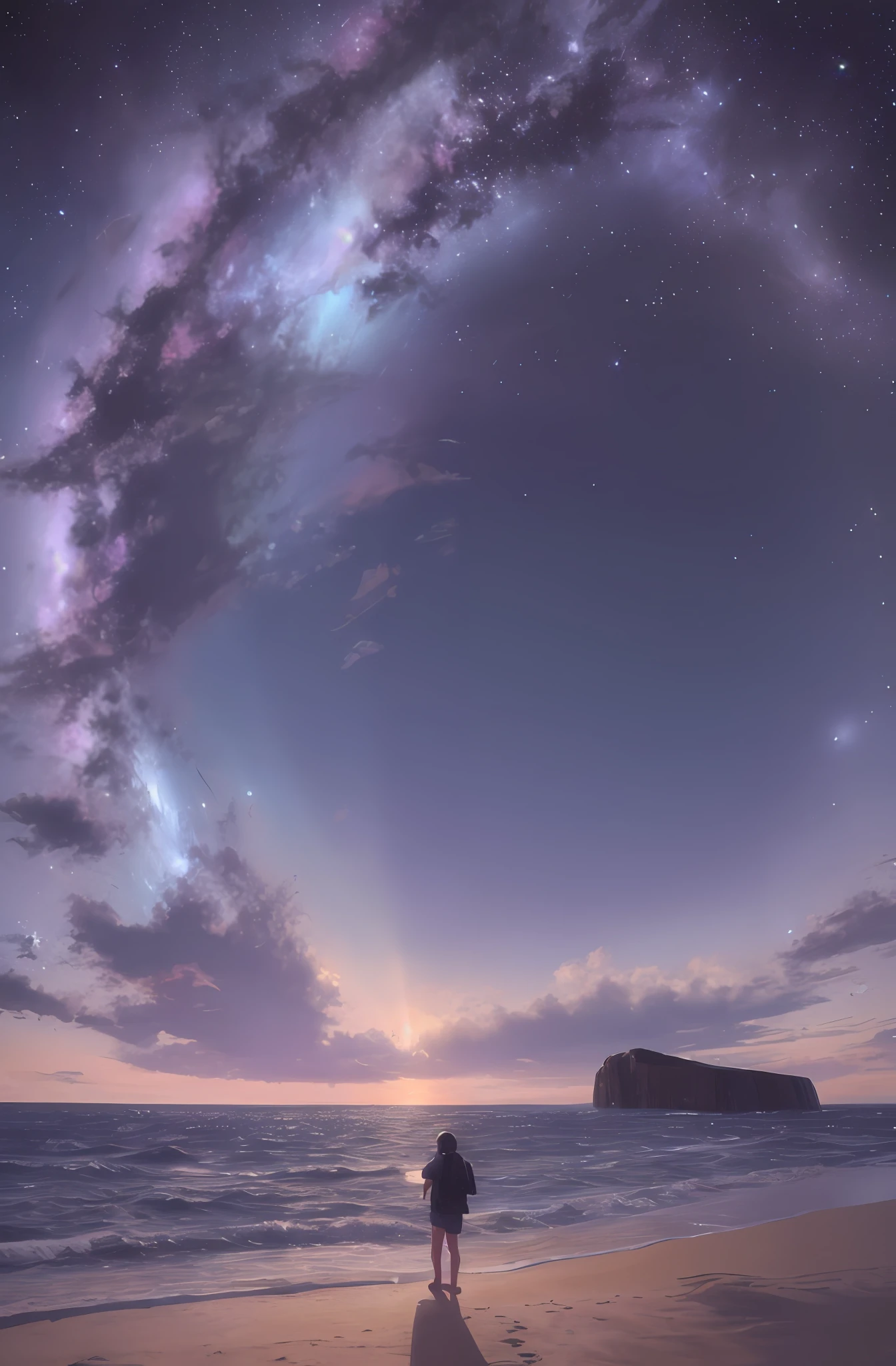 Milky Way, Black Hole, Woods, Nebula, Ultra Detail, Top Quality 8K