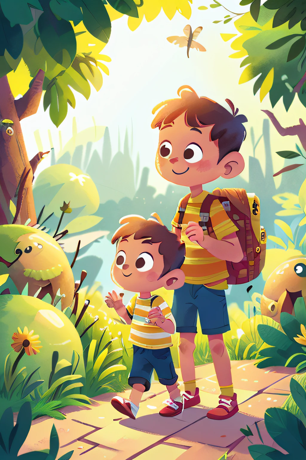 The ddler travels with his dad