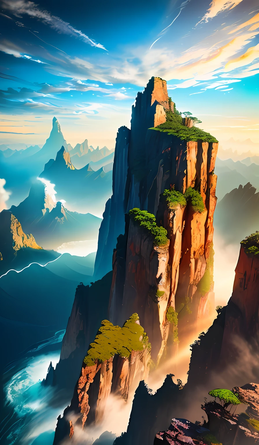 ((masterpiece)), (((best quality))), ((ultra-detailed)), (Amazing:1.1), beautiful, nature, sky and ground, heavy wind, windsweeped, line cloud,Light shoot from the cloud, in a lush remote folige jungle with jungle wildlife and fauna, award winning photo, BLN-L24, Exposure,High Contrast,Low Saturation,High Saturation 8k 3D, F 2.8 lens, Aerial View, Cinematic lighting