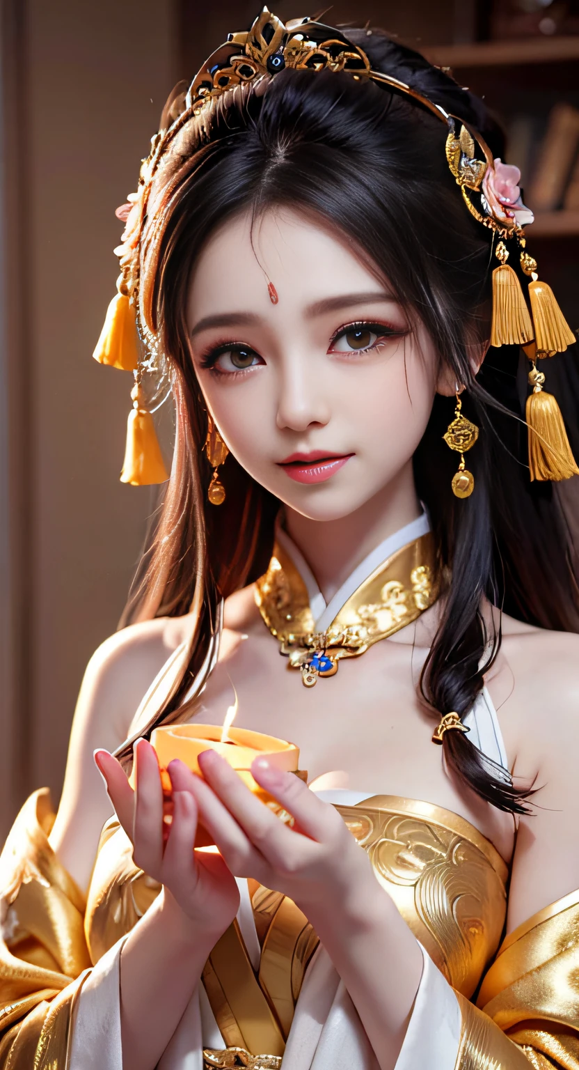 a character portrait,Chinese Ancient Times,Oriental women,,Tang Feng,Double happiness background,Matrimonial room,bridal chamber,Costume bride,Orange wedding dress,Orange hanbok,Phoenix Guanxia,Hair coiled,Hair full of pearls,There are flowers between the eyebrows,Candlelight illuminates the room,Best quality at best,Original,Very detailed masterpiece,Very detailed CG,Refined face,The hair is fine,Beautiful,atmospurate,Wide robe with large sleeves,divinity,tmasterpiece,delicated face,ssmile,4k画质,s girl,Hanfu,Black hair,hair-bun,hair adornments,jewelry,The face is delicate,Orange clothes,Gold pattern,Phoenix Guanxia,Orange wedding dress,newlywed,jubilation,Fine fine skin,Soft light effects,Delicate and smooth hair,exquisite detailing,eyes highlights,Fair skin,Fine portrayal,Ultimate detail,Cinematic quality,Charming,being thin,adolable,slenderness,clever,is shy,Black eyes,inside in room,waxy candles,luz de velas,𝓡𝓸𝓶𝓪𝓷𝓽𝓲𝓬,warm,(weeping:1.5),((((Crying)))), (((Tears))), tsurime, Makeup, Sad, Depressed, Sulking, Sobbing, Lonely, Disappointed, Crying, ripped apart, Tears, Tears, Tears, Tears, surrealism, Ray tracing, hyper HD, High details, Super detail, A high resolution, 8K, High quality, High details, Textured skin, ccurate, Anatomically correct, Best quality, A high resolution, High quality, Textured skin, High details, Anatomically correct, Super detail, Anatomically correct, Anatomically correct
