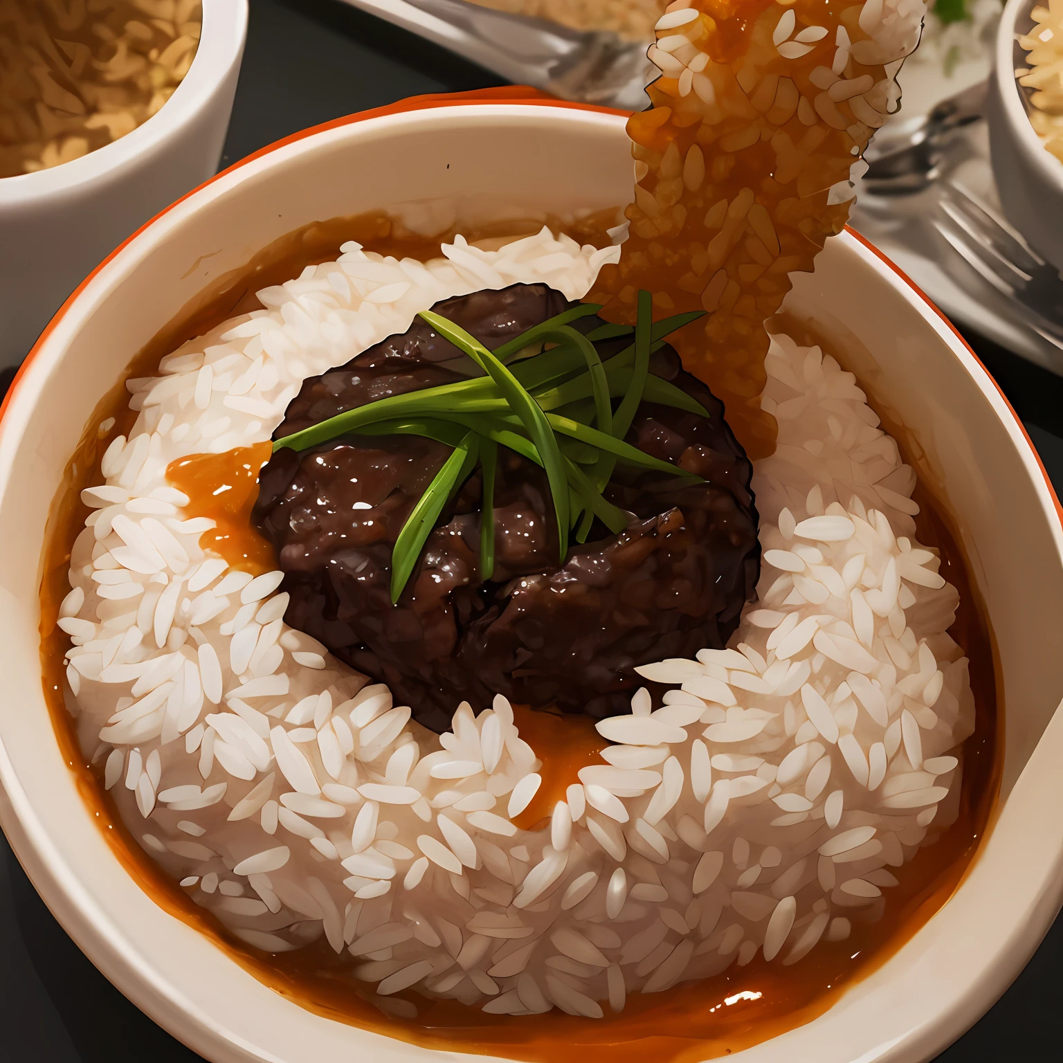 Fushun burns white and eats burnt white rice