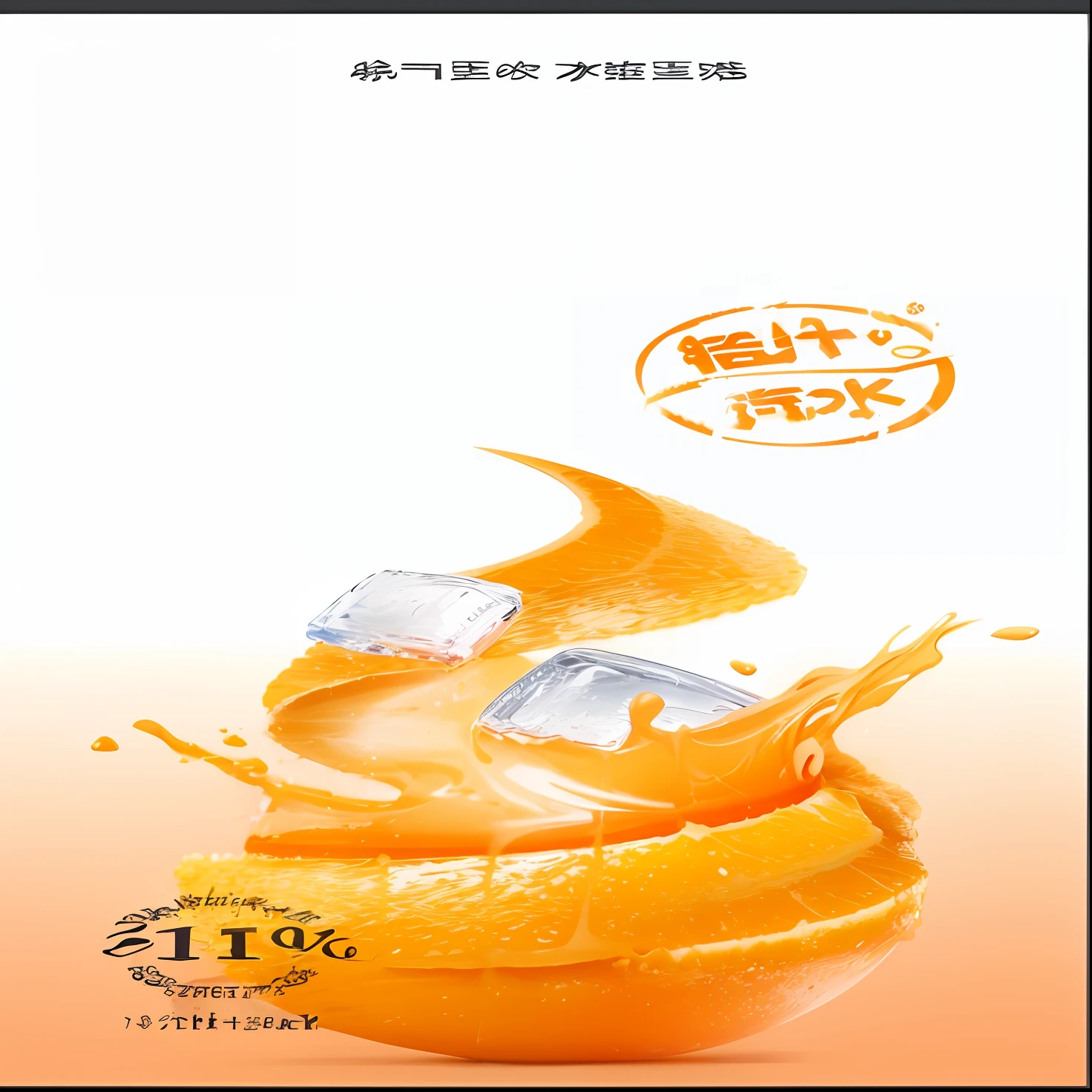 Orange juice sparkling drink，330 ml，Plastic bottles，packaging design