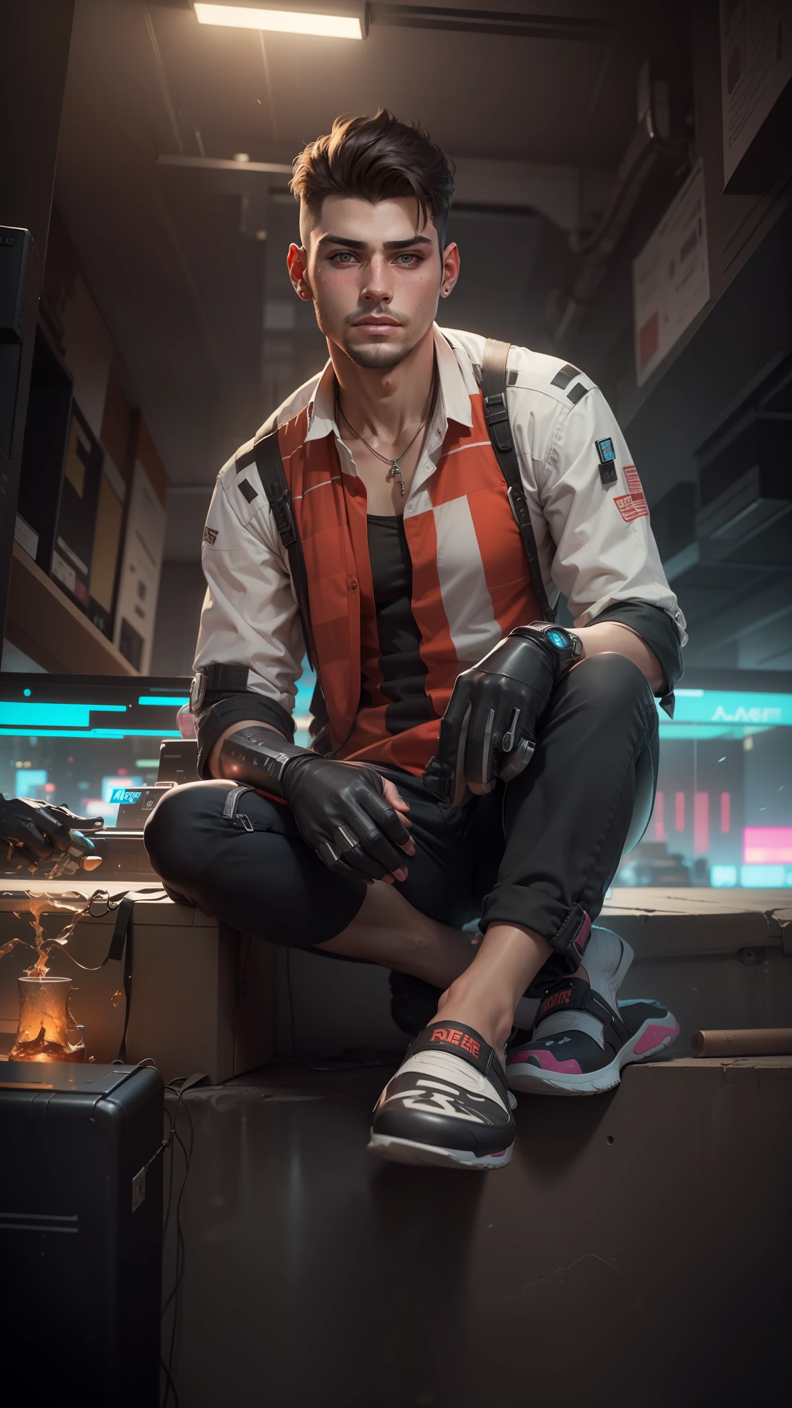 Change background cyberpunk handsome boy,realistic face,8k,ultra realistic,