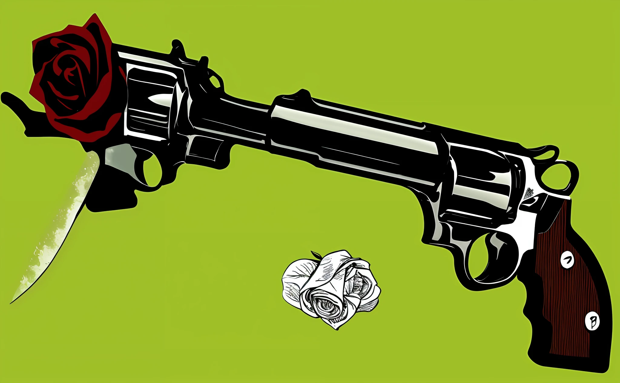 a revolver，Hit a rose，k hd，Cartoony